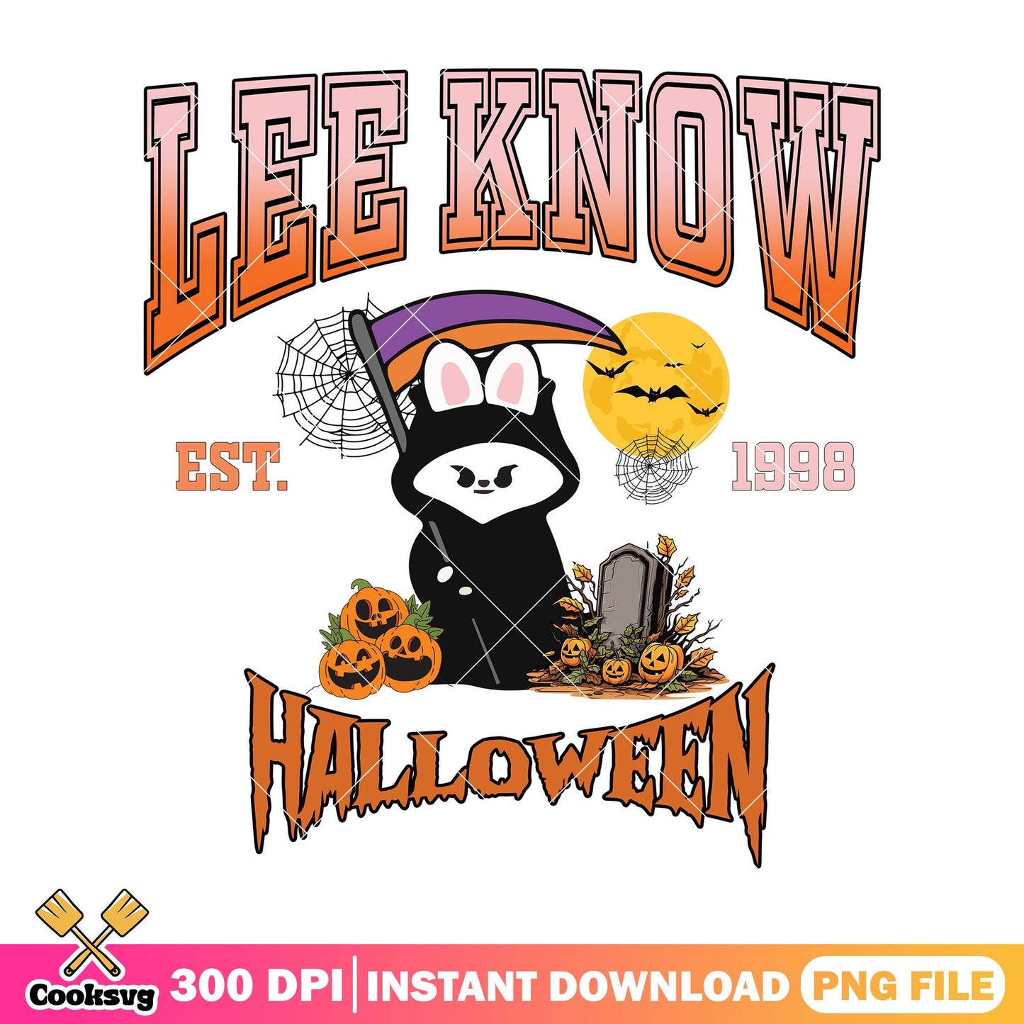 Lee know halloween design png, what is halloween png, rabbit horror png