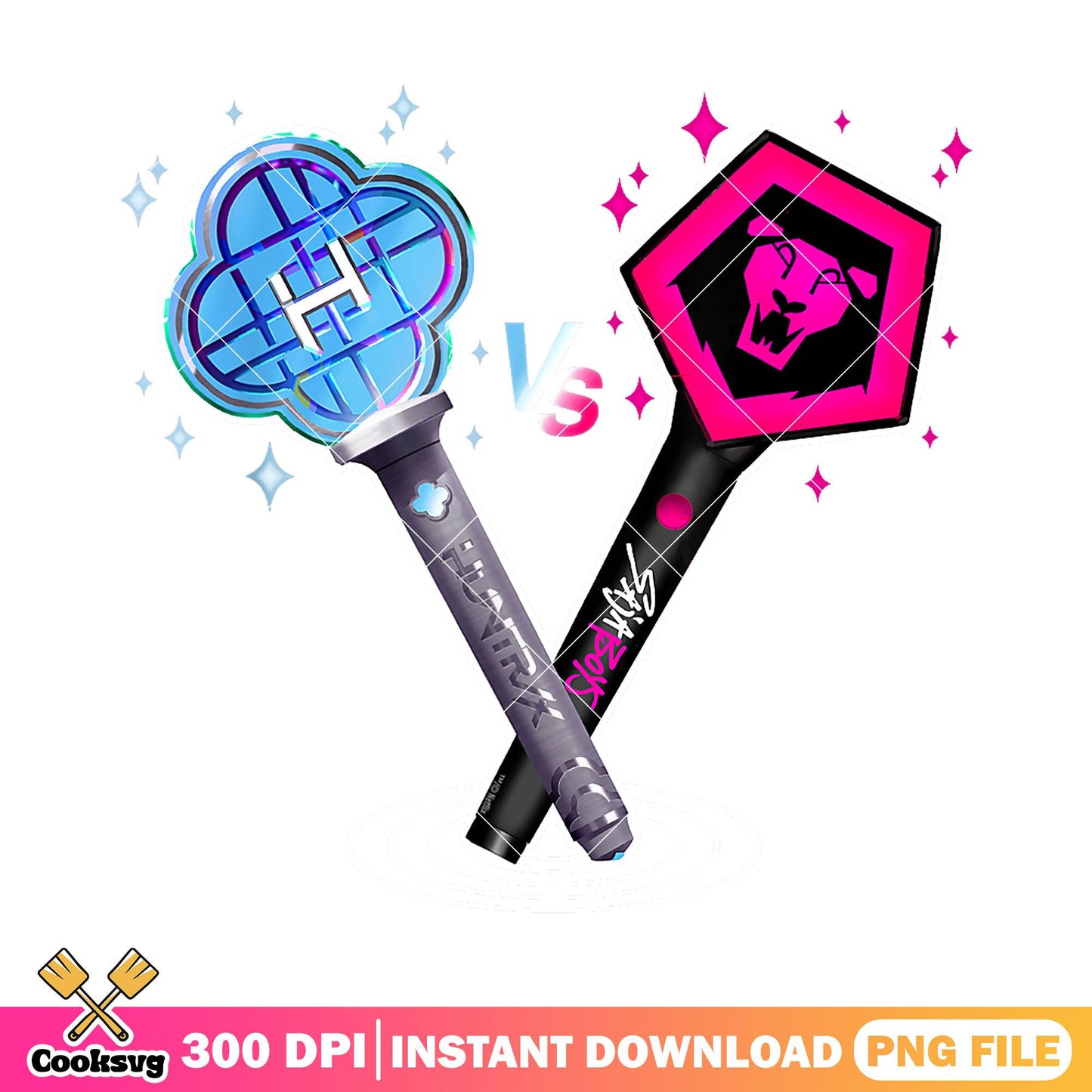 Light stick saja x huntrix png, huntrix band png, love saja boys png