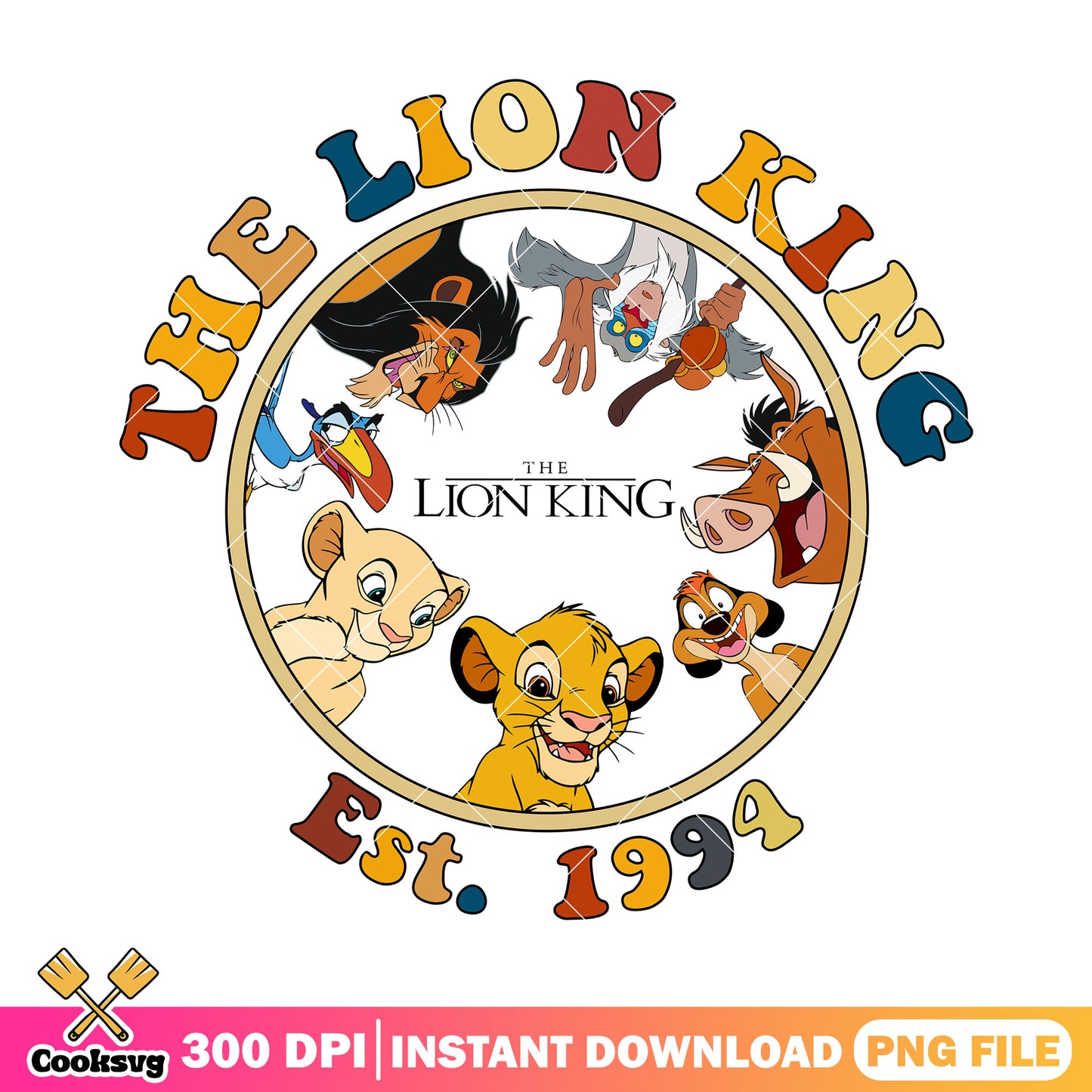 Lion king est 1994 circle png, simba friends png, the lion king png