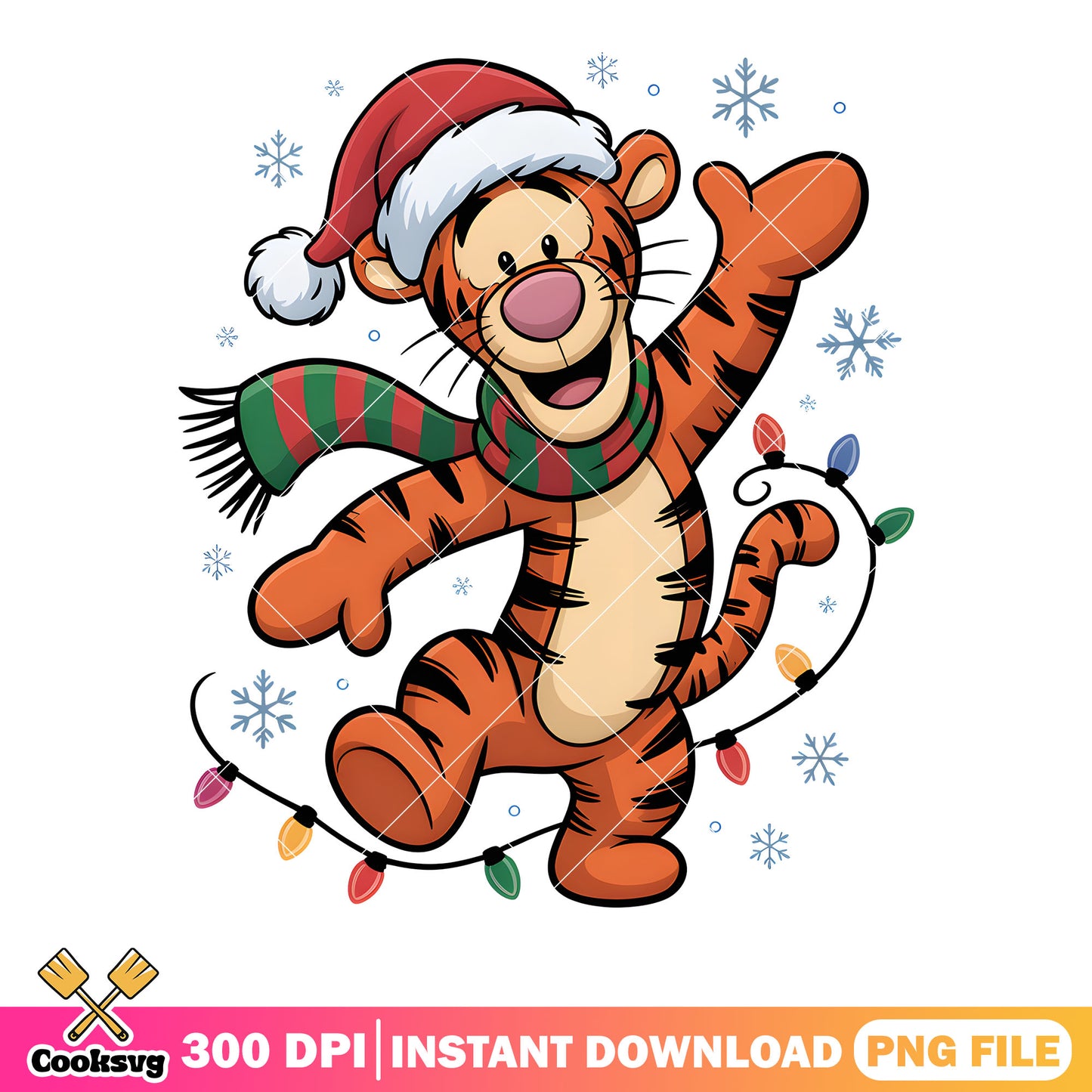 Little santa hat tigger png, disney tigger png, winnie the pooh png