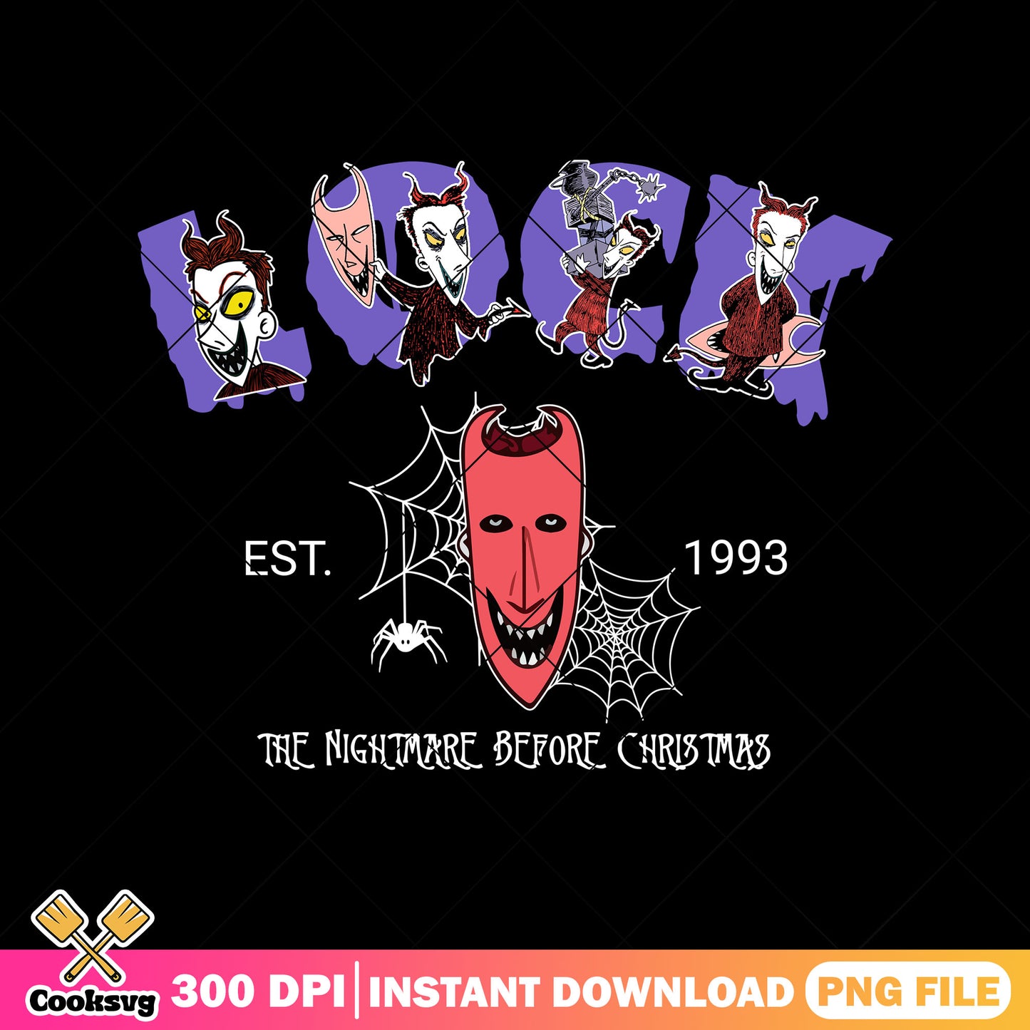 Lock head est 1993 png, scary halloween png, cartoon disney png