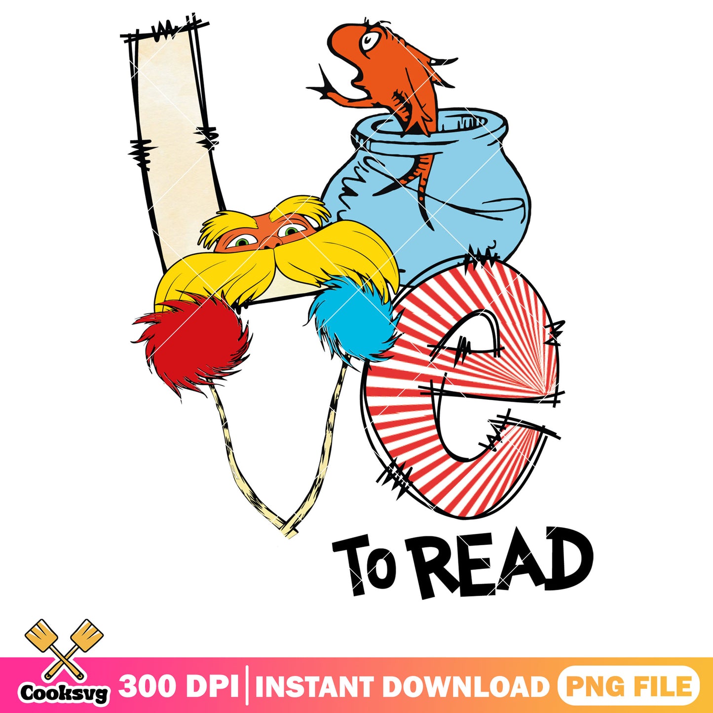 Lorax dr seuss love to read png, dr seuss love png, dr seuss read png