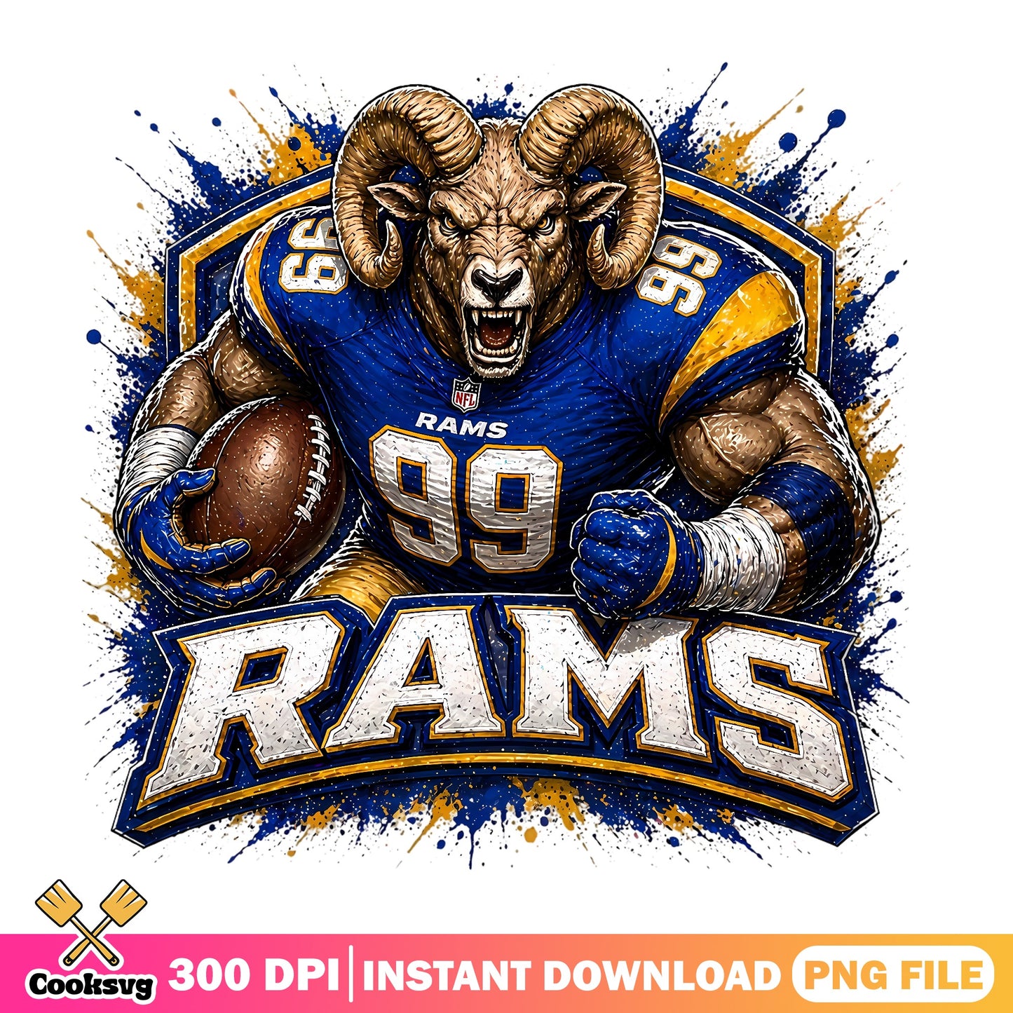 Los Angeles Rams PNG, NFL Football Mascot PNG, Rams Fan PNG