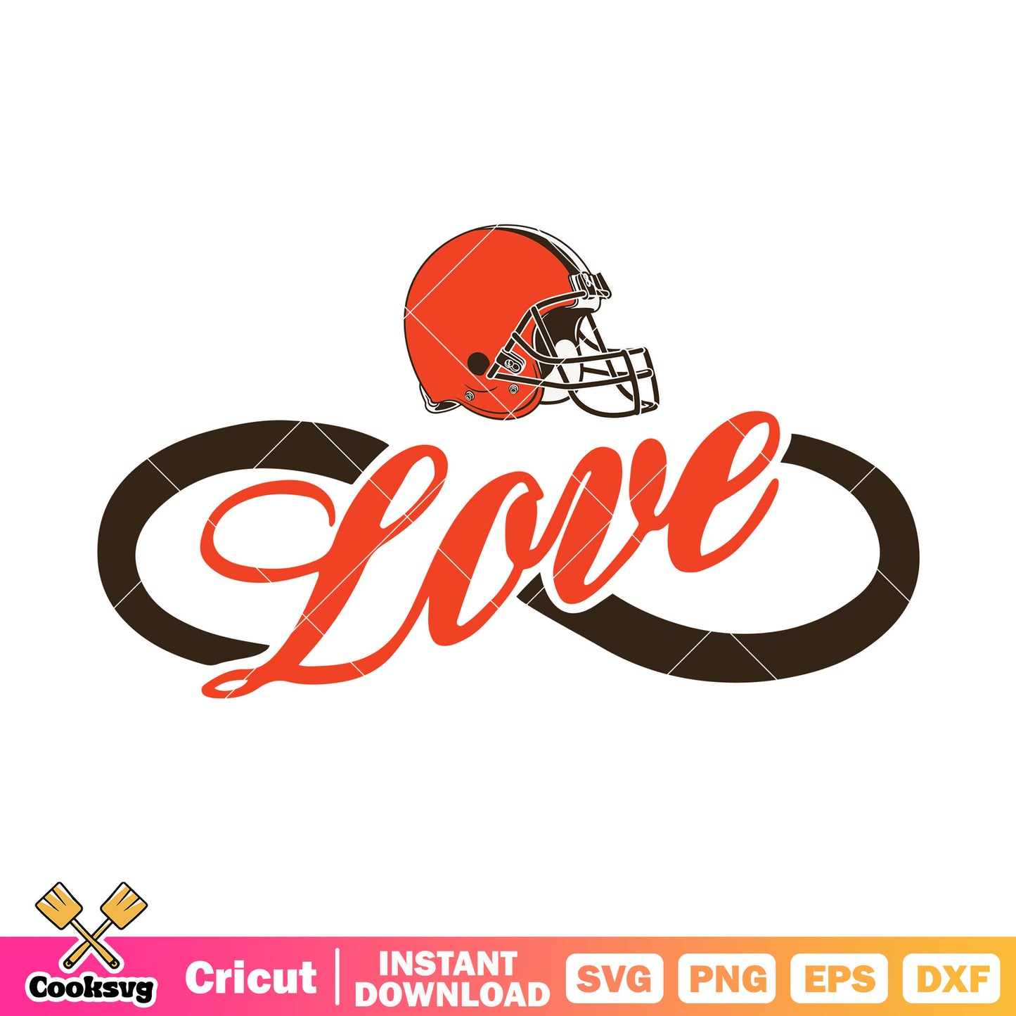 Love helmet orange svg, cleveland browns svg, nfl teams svg