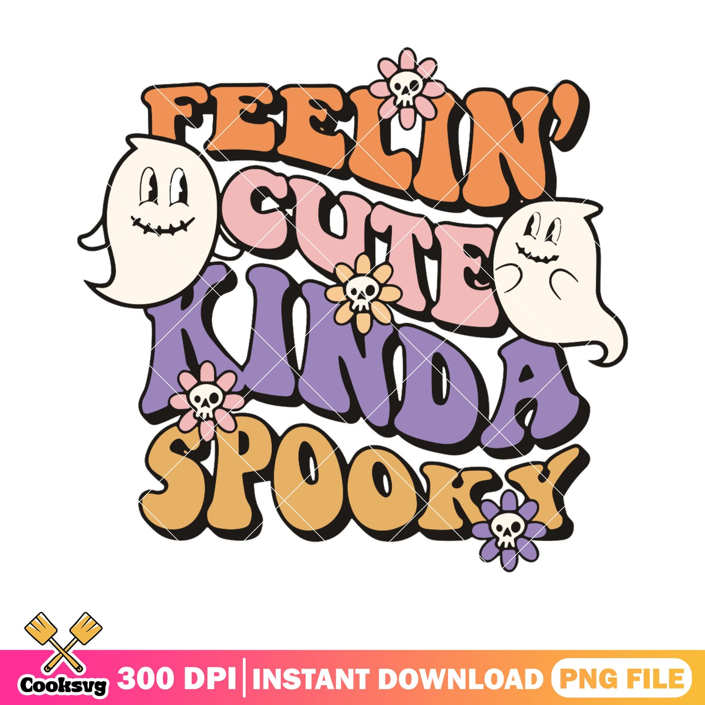 Lovely skull daisy flower png, ghost costume png, halloween scary png