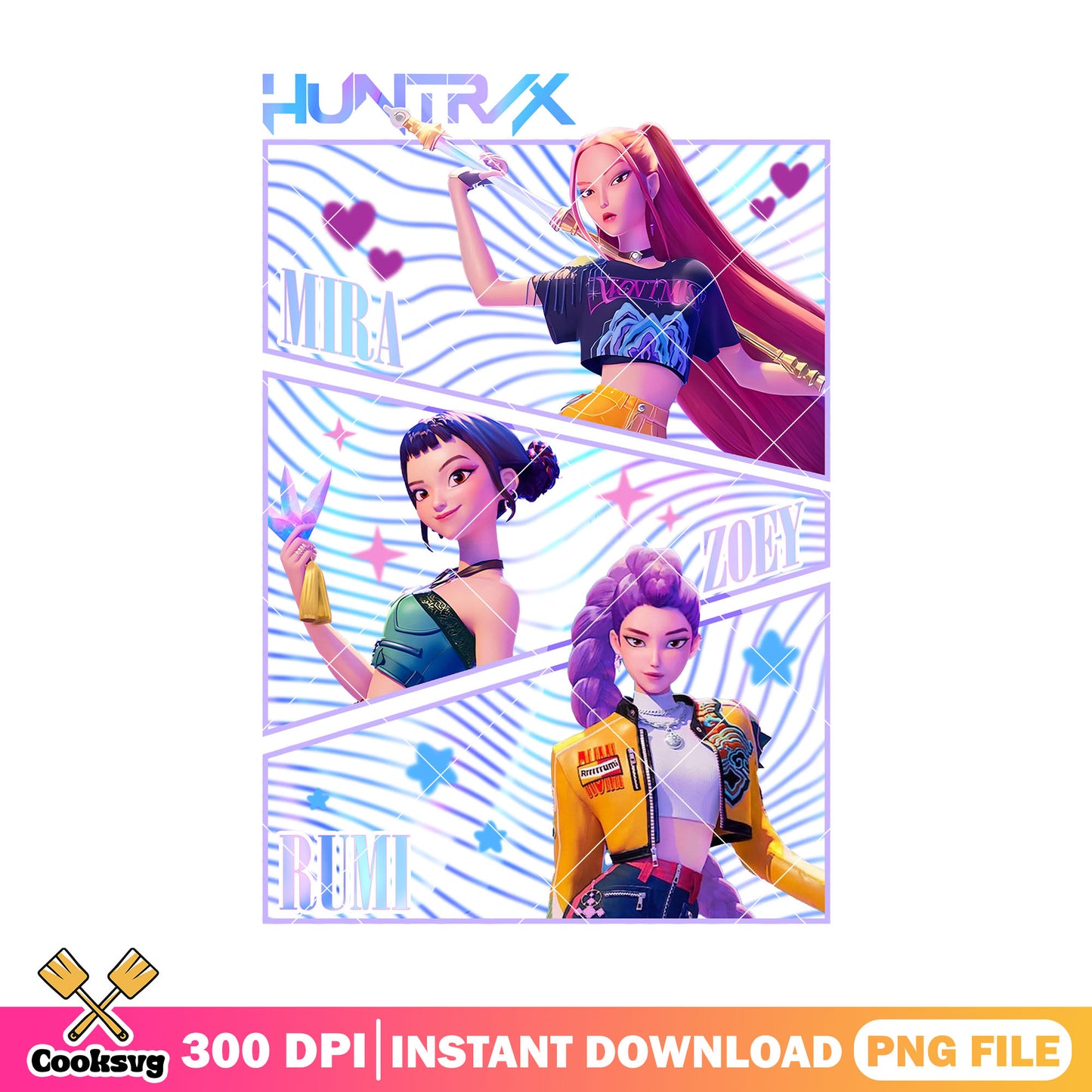 Love performance girl png, huntrix band png, kpop hunters png