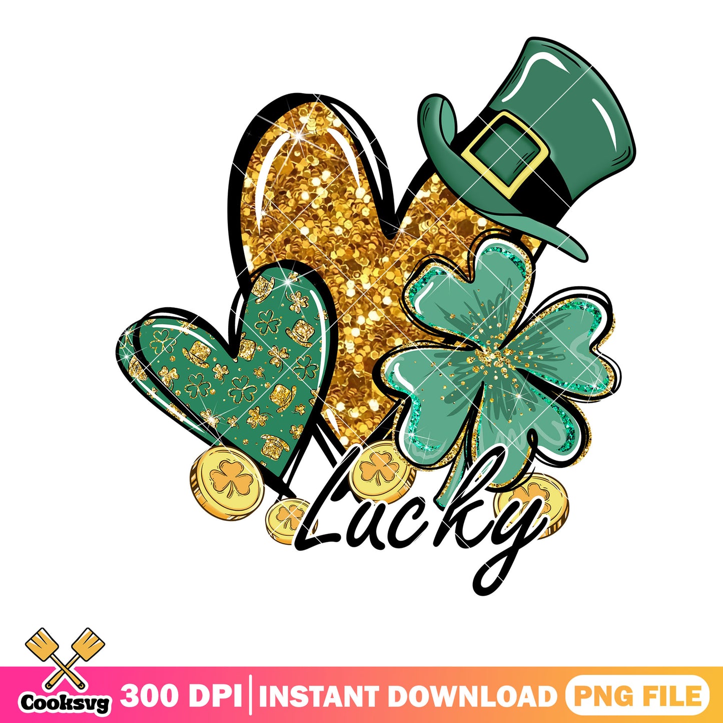 Lucky coin patrick png, four leaf clover png, spongebob squarepants png