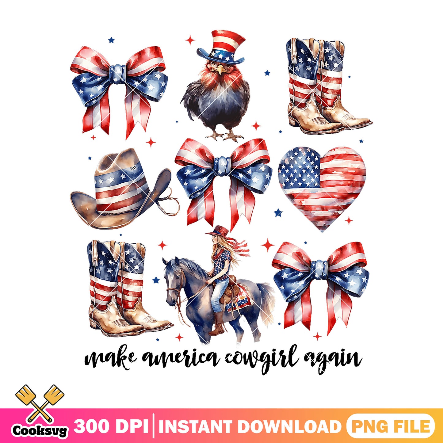 Make america cowgirl again png, america cowgirl png, america bow tie png