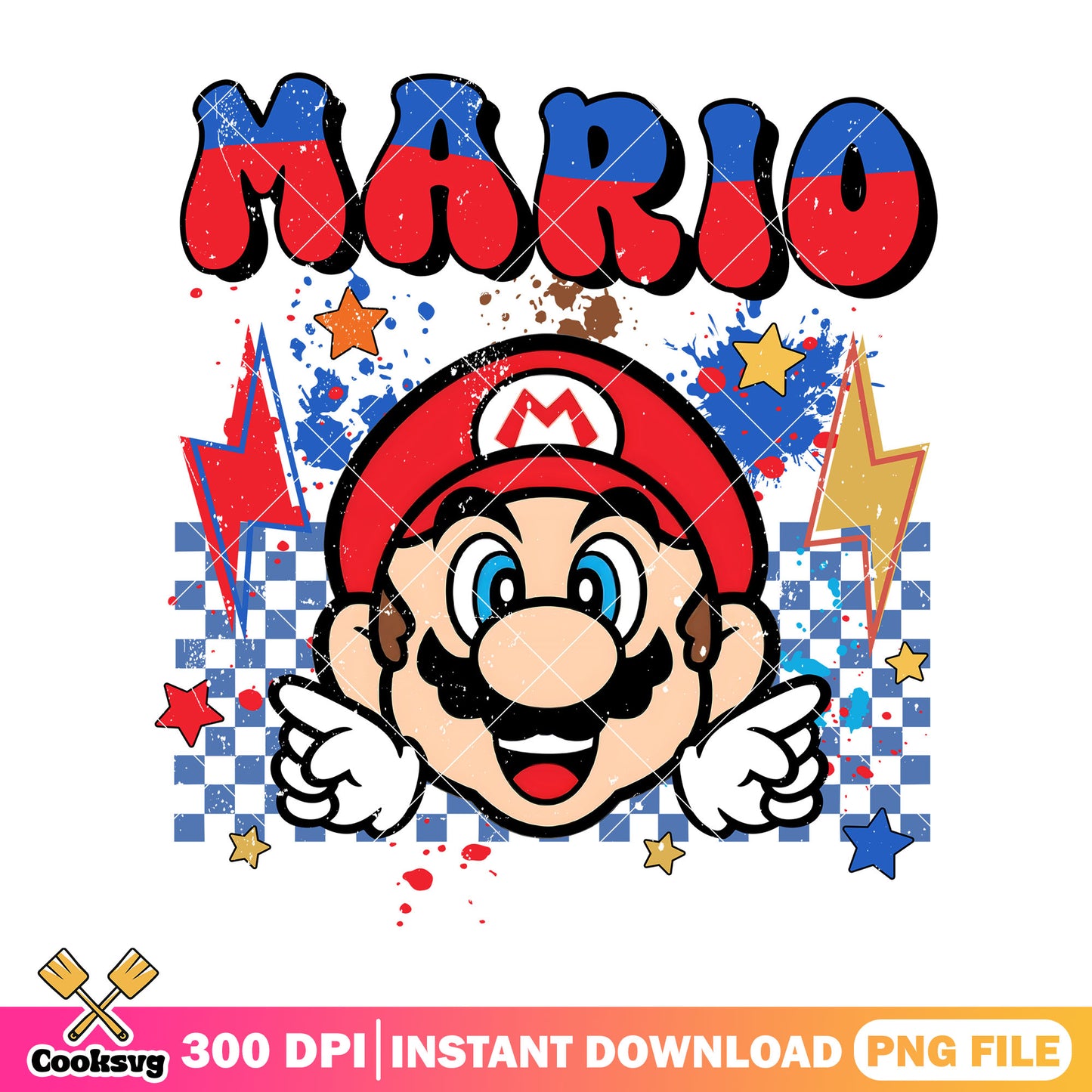 Mario head vibes design png, mario face png, disney head png