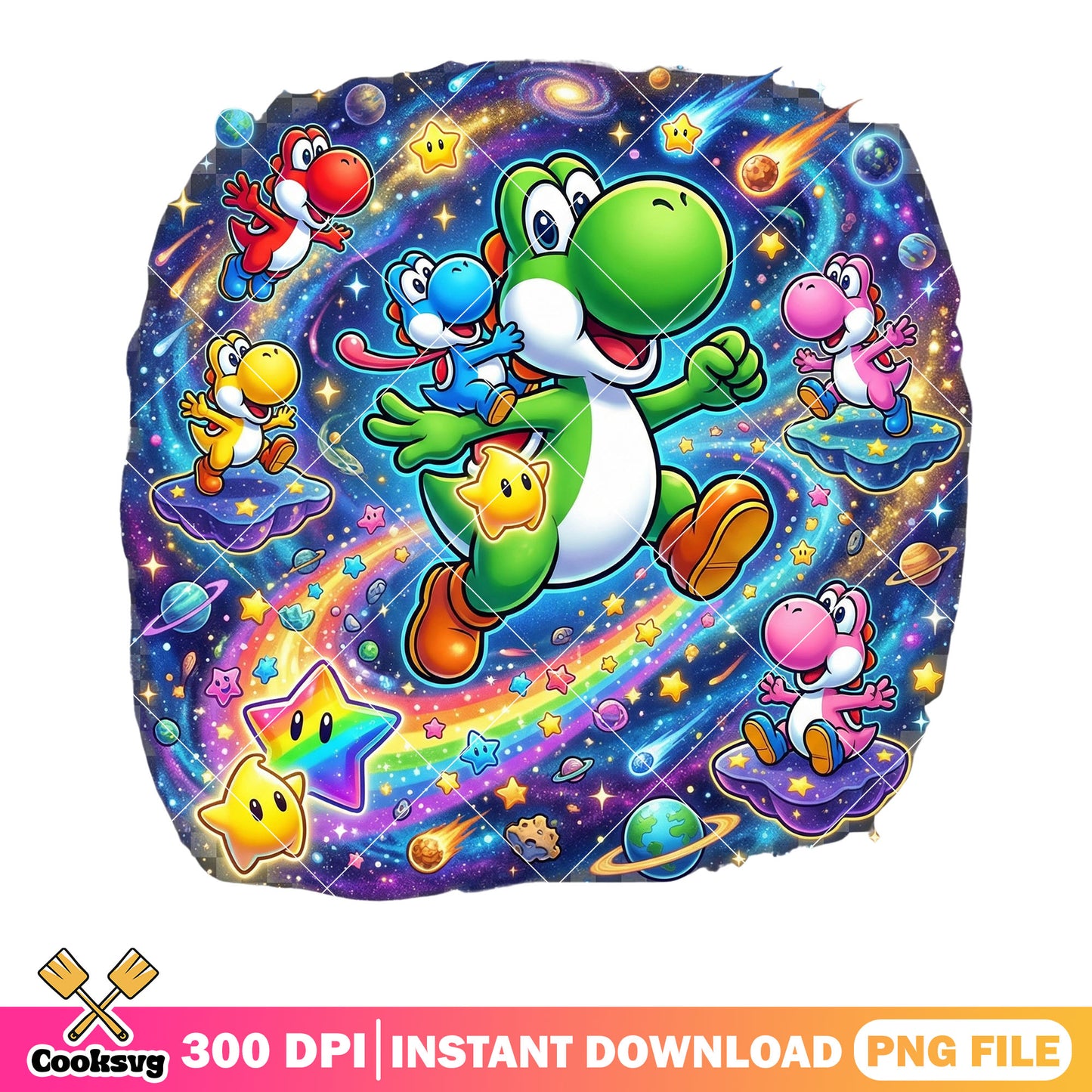 Mario vibes yoshi png, mario characters png, galaxy vibes png