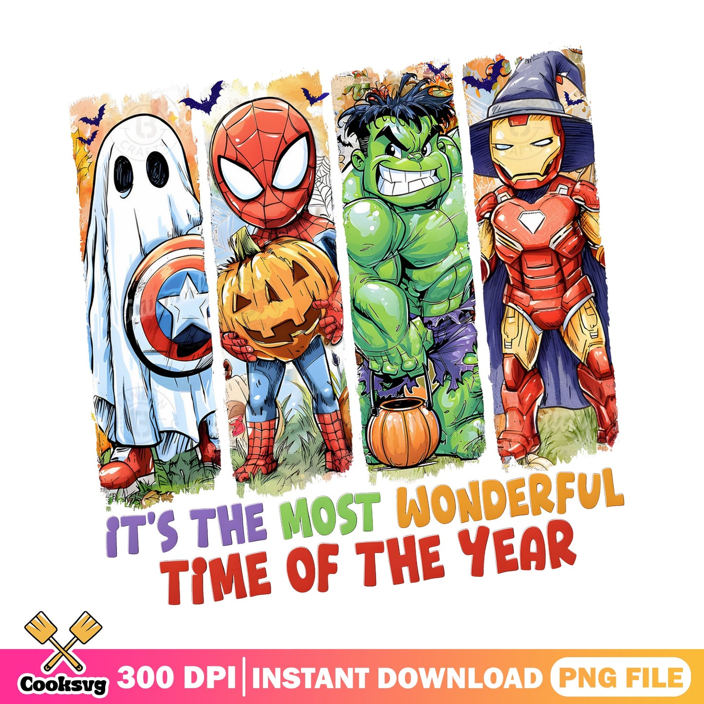 Marvel Halloween PNG, Superhero Halloween PNG, Avengers PNG