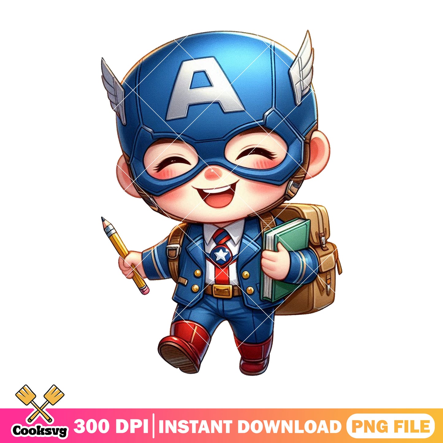 Marvel captain happy png, marvel comic png, happy back to school png
