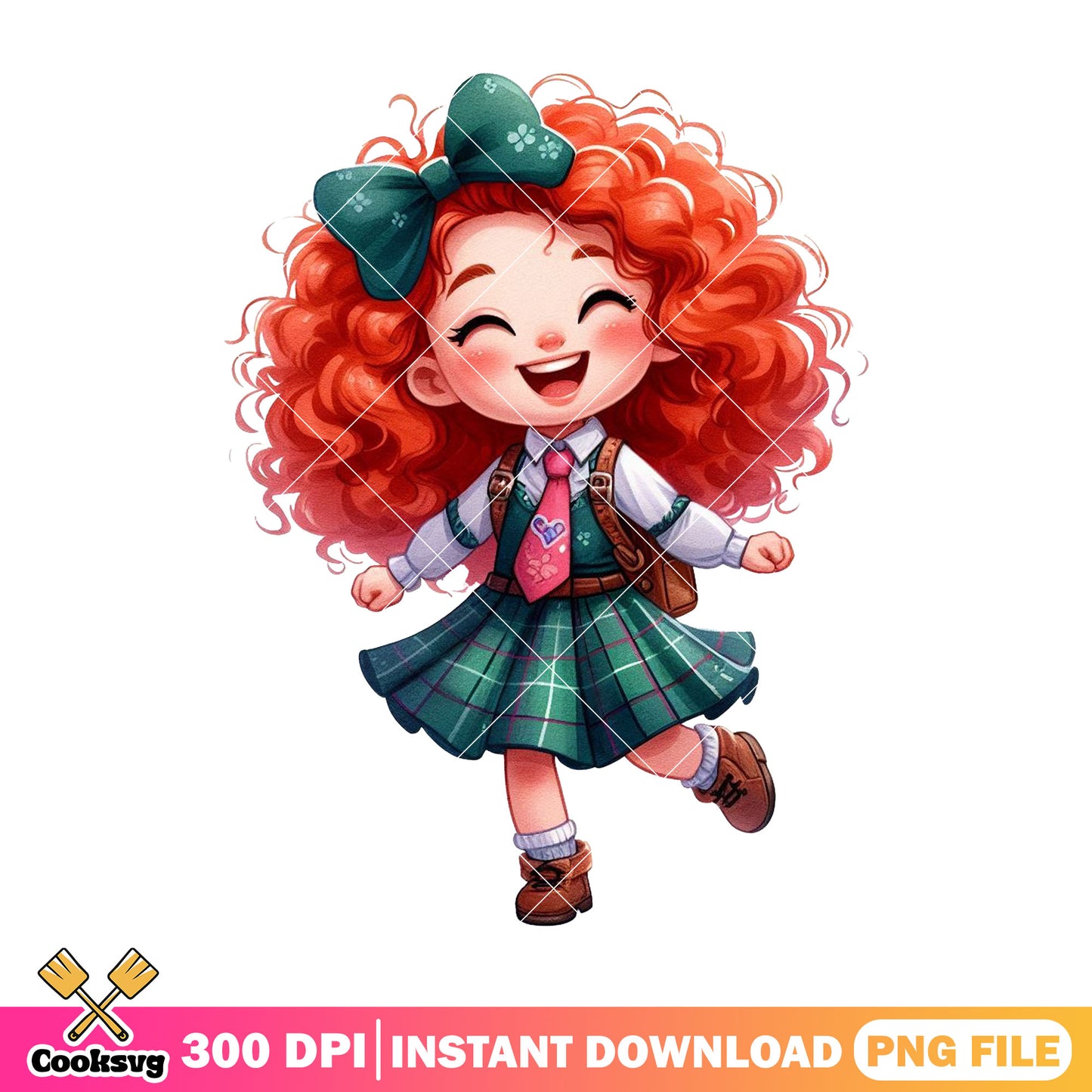 Merida cute chibi png, going back to school png, merida movie png