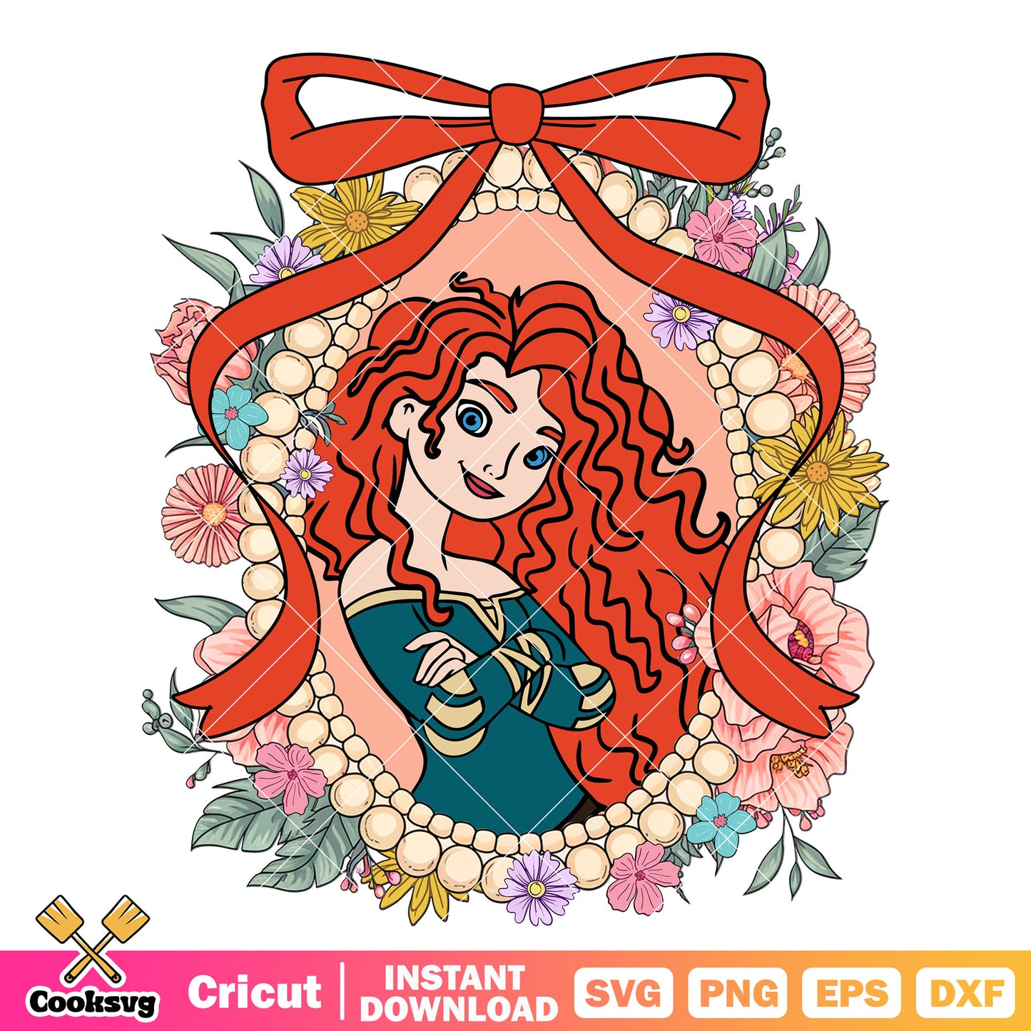 Merida princess and bow tie mirror png, merida princess png