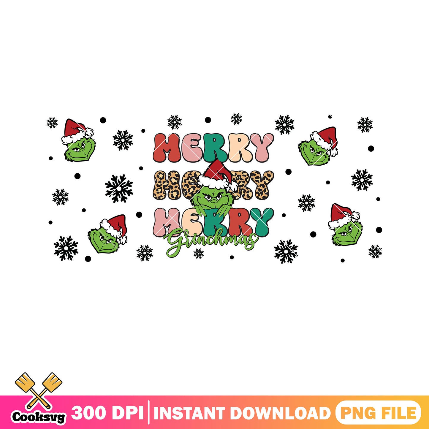 Merry merry merry grinchmas png, snowflake christmas ornaments png