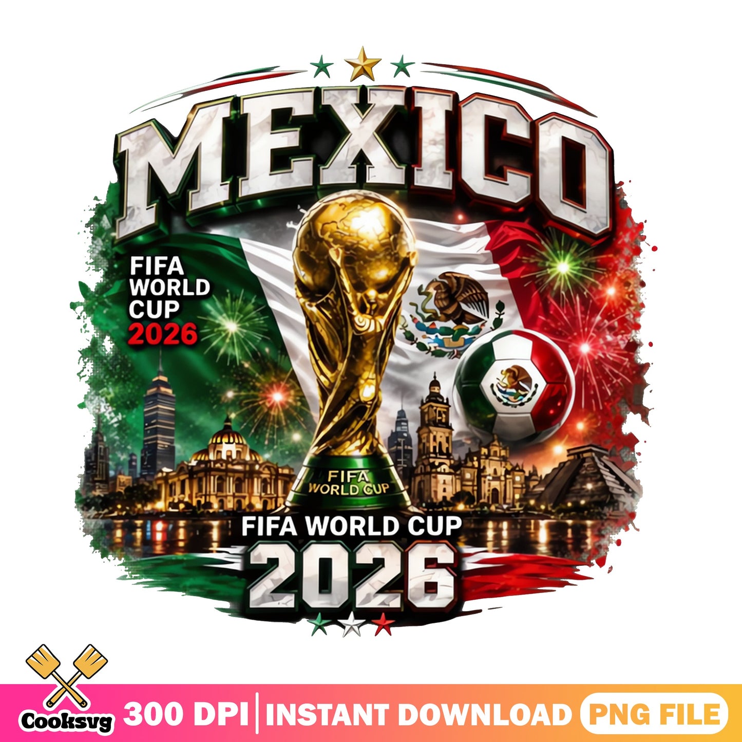 Mexico FIFA World Cup 2026 PNG, Soccer Mexico Flag PNG, Football PNG