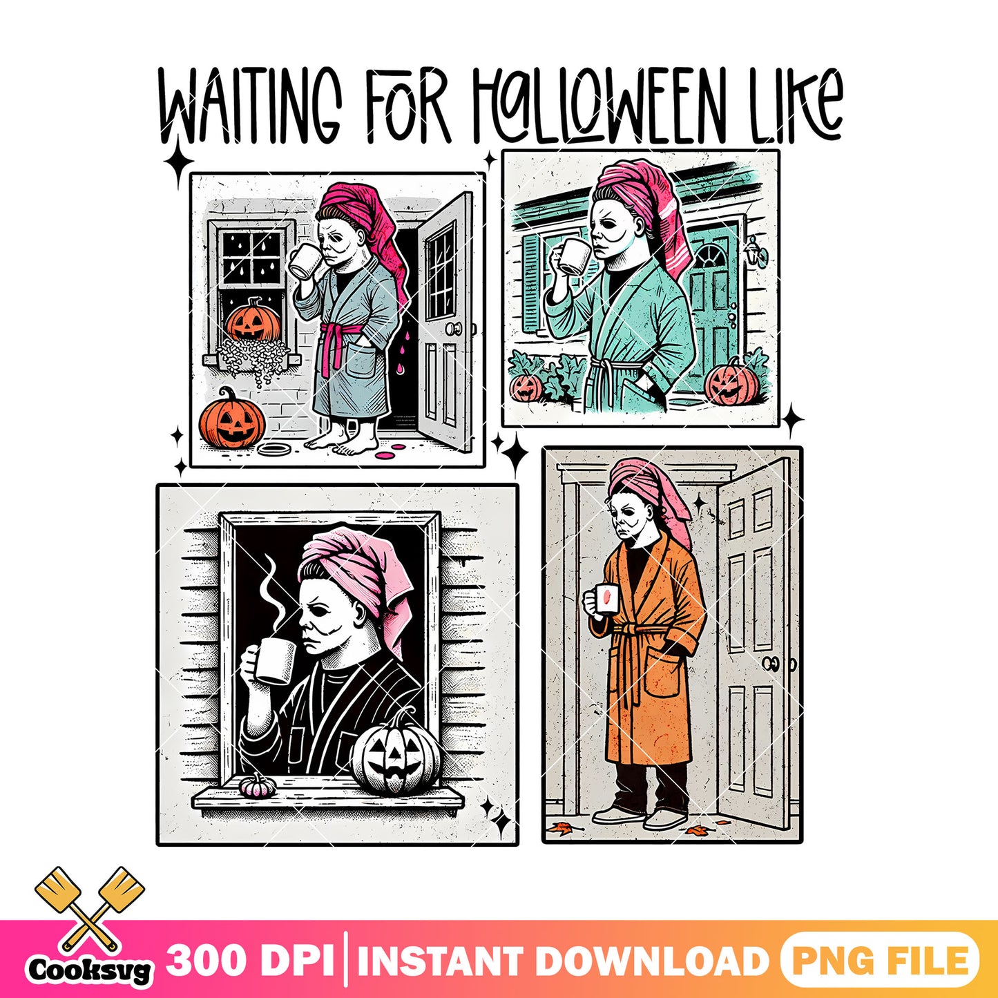 Michael Myers relax coffee png, halloween movie, horror character png