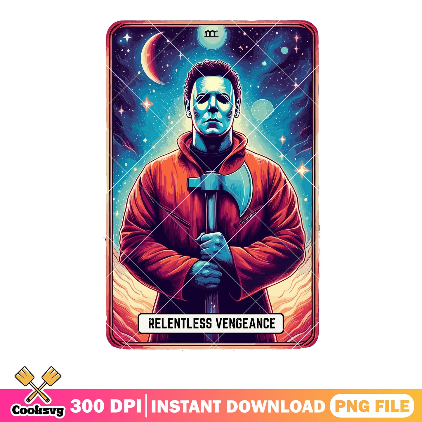 Michael Myers relentless vengeace png, jack o lantern png, scary night png