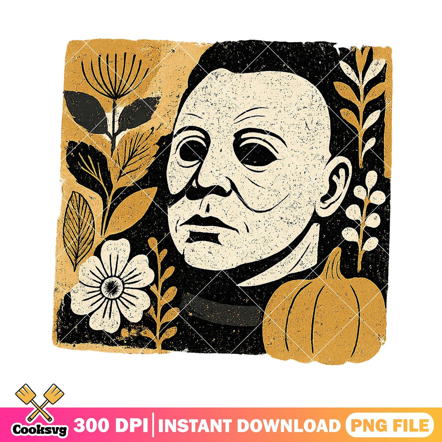 Michael myers face design png, horror michael png, halloween horror png