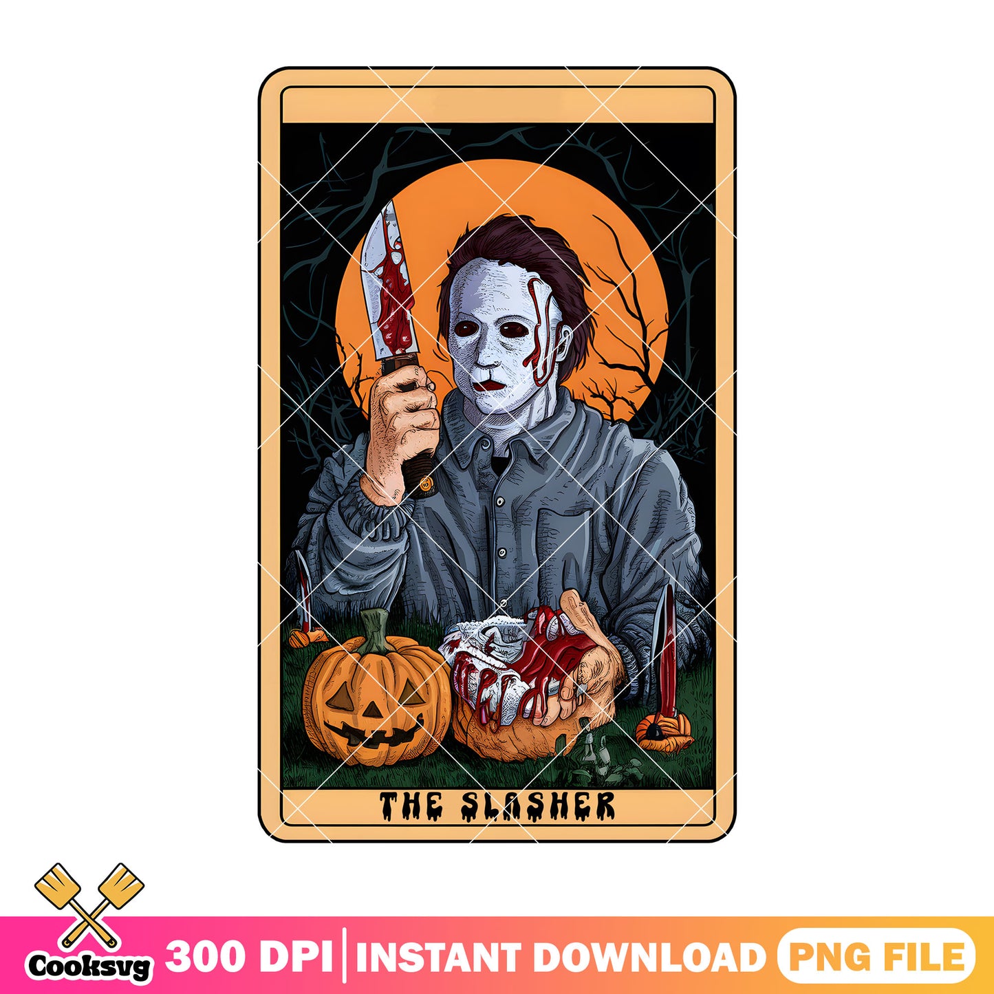 Michael myers pumpkin bloody png, horror movie png, halloween png
