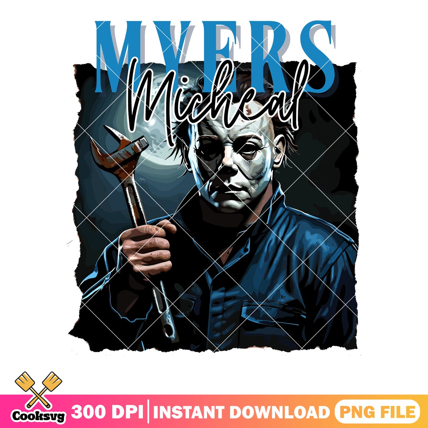 Michael myers spook night png, bloody spanner png, halloween scary png