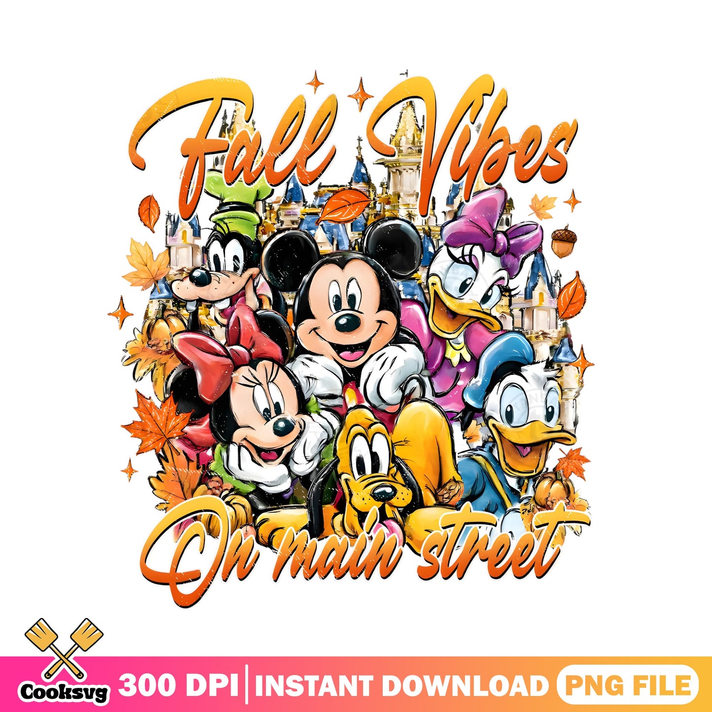 Mickey And Friends Fall Vibes PNG, Disney Fall PNG, Autumn PNG