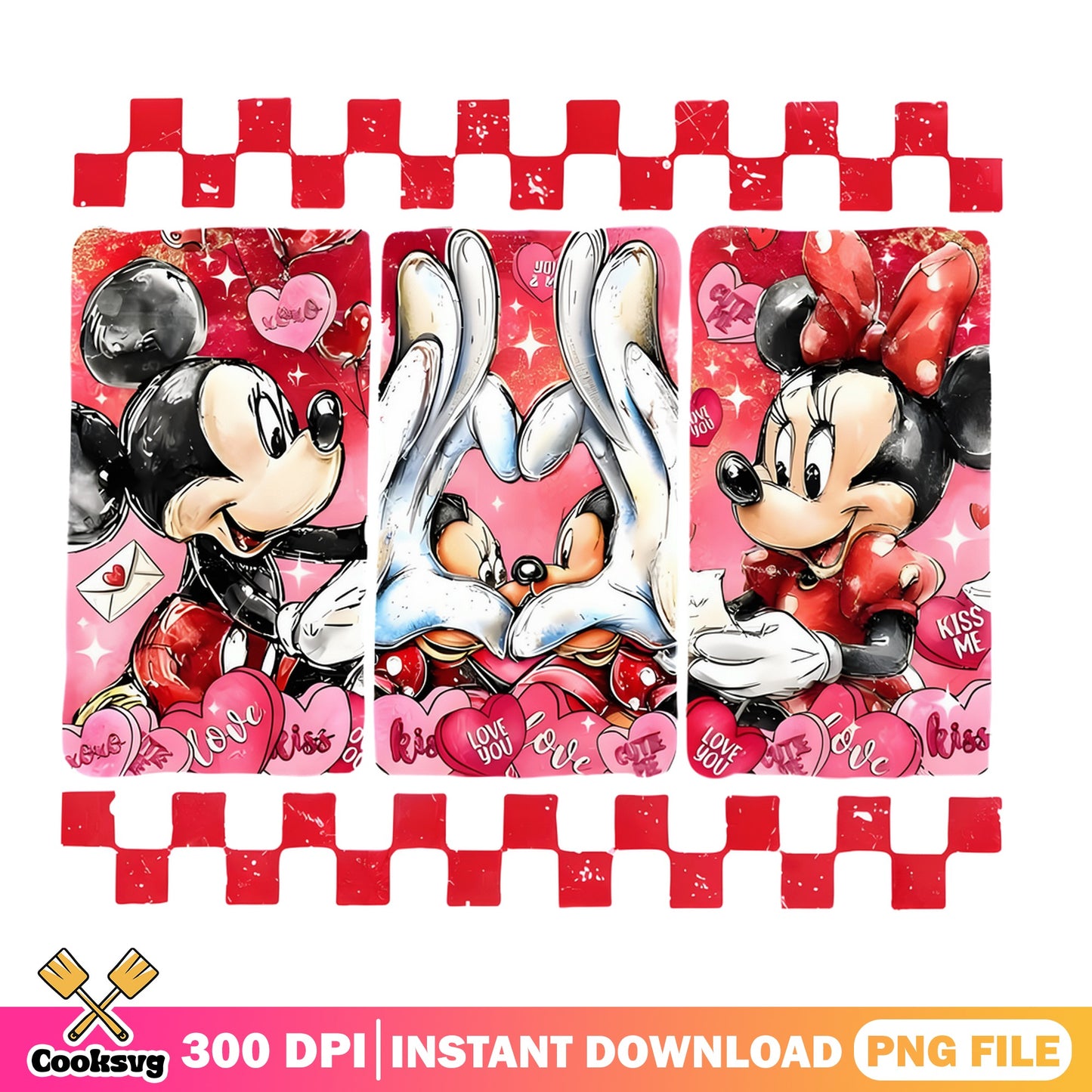 Mickey Minnie Mouse Valentine PNG, Disney Valentine PNG, Love PNG
