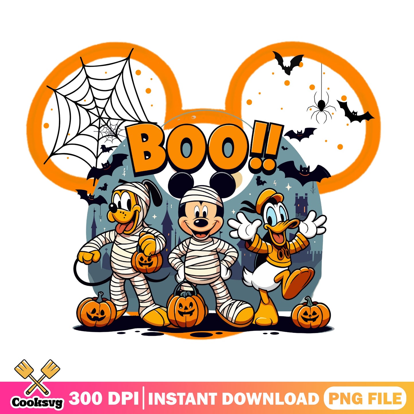 Mickey Mouse Halloween PNG, Disney Halloween PNG, Boo Mickey PNG