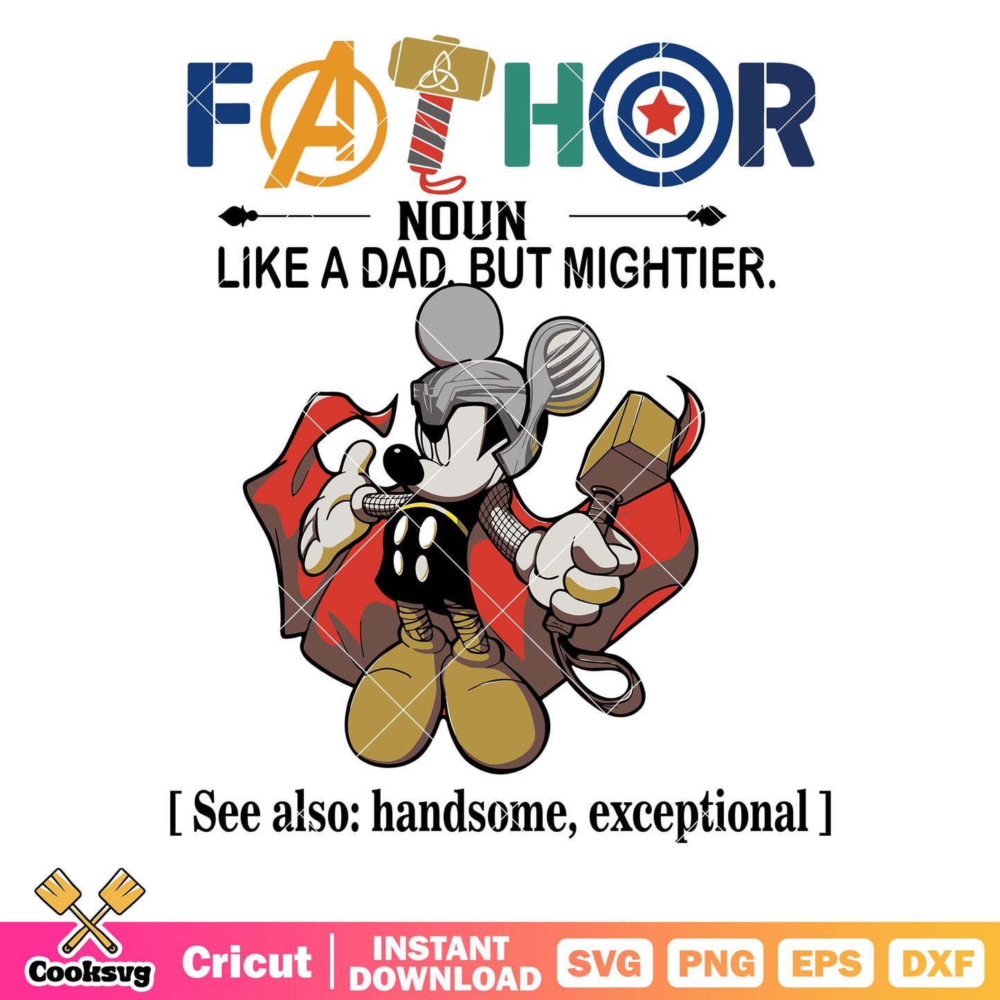 Mickey avenger father thor svg, avengers in thor svg, disney father day svg