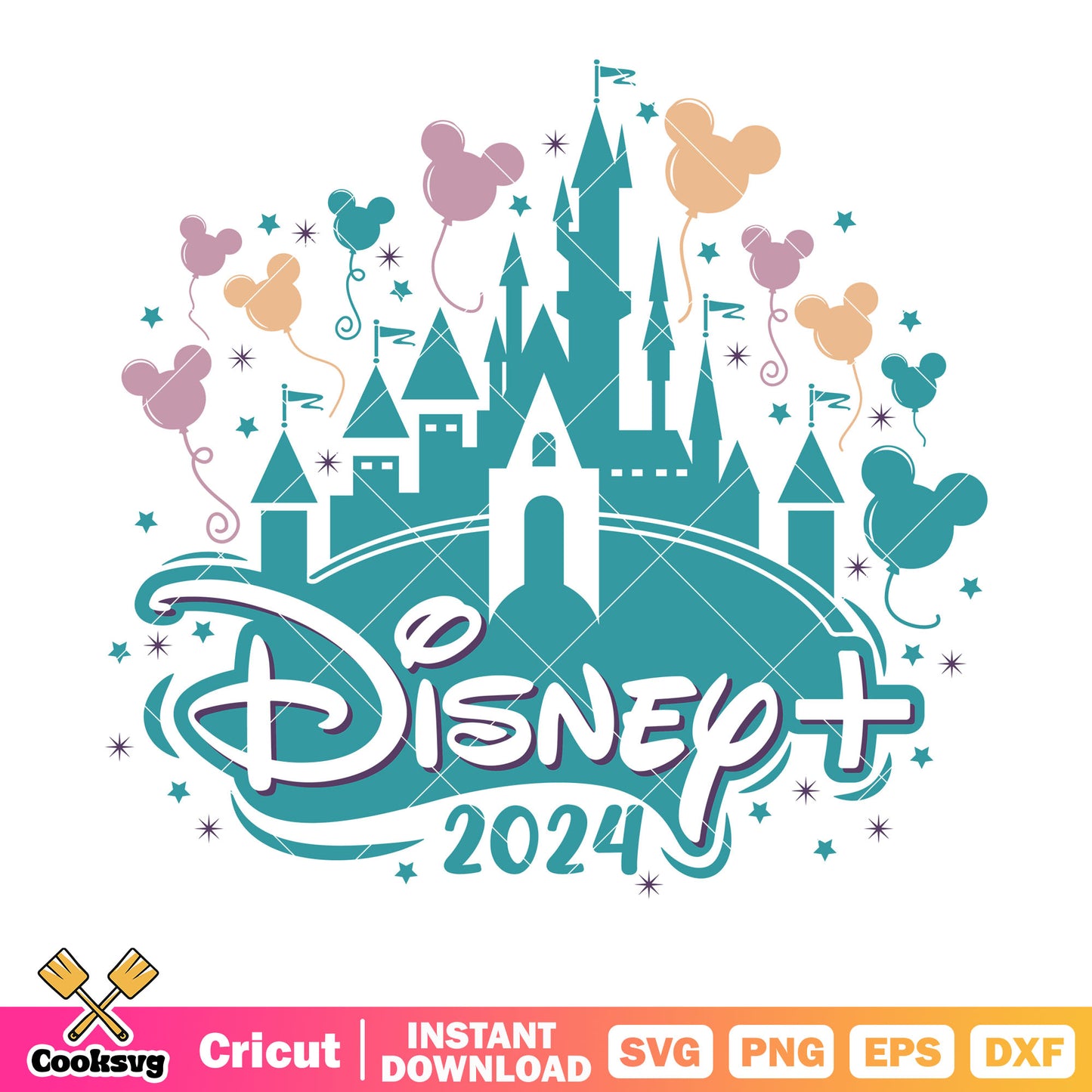 Mickey castle disney plus 2024 svg, disney plus svg, mickey castle svg