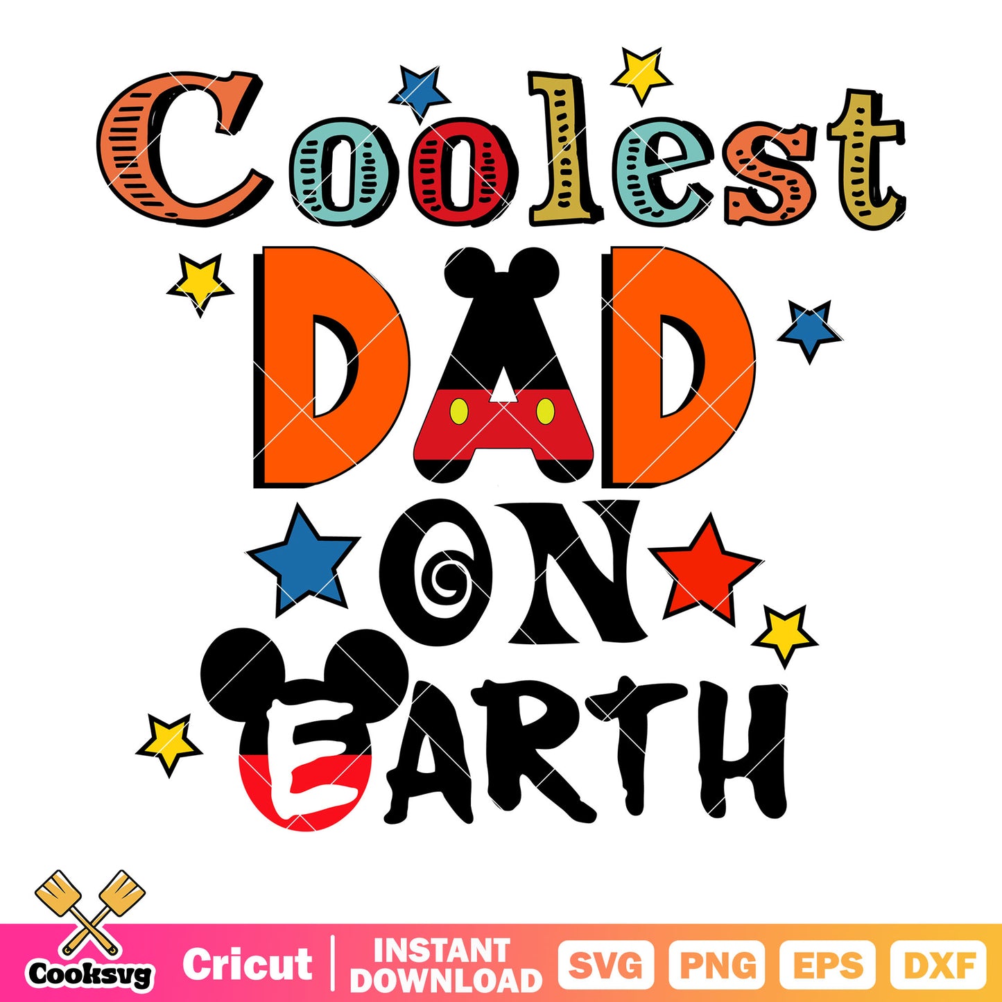 Mickey coolest dad on earth svg, mickey mouse dad svg, disney dad svg