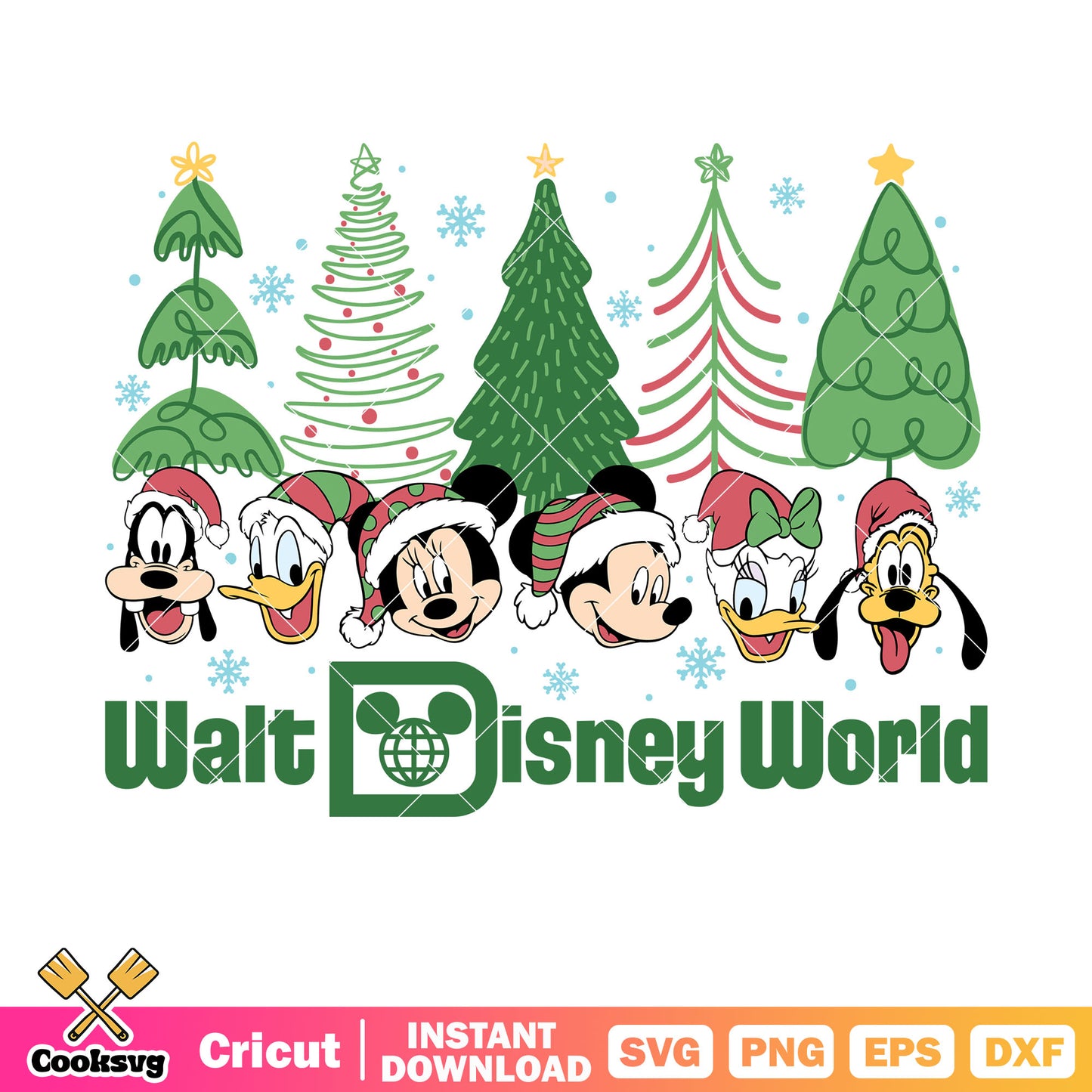 Mickey friends disney christmas tree svg
