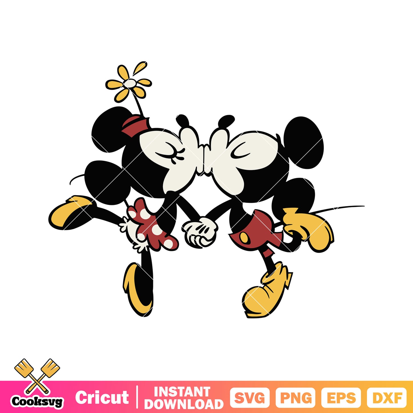 Mickey minnie vintage kiss svg, mickey vintage svg, mickey valentine svg