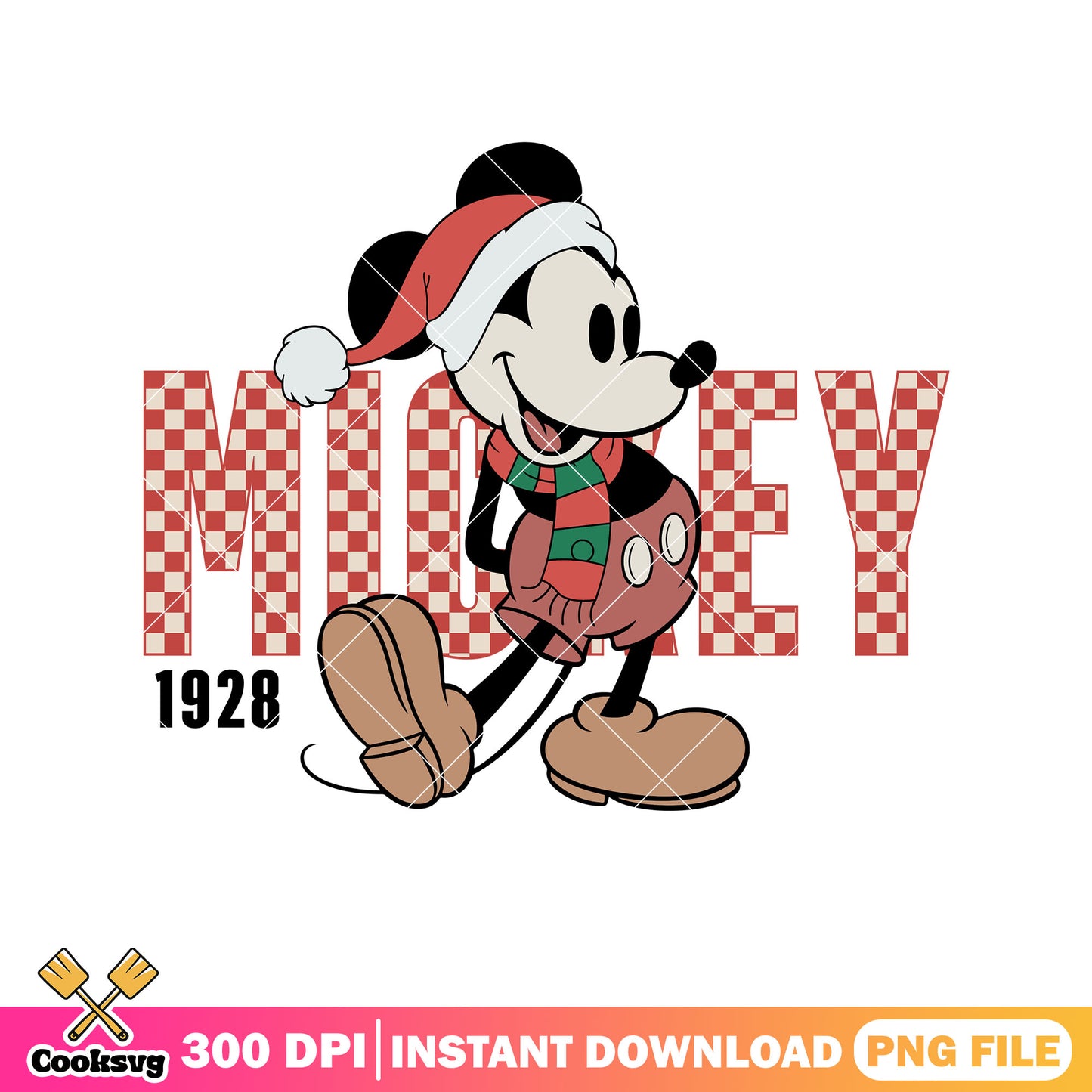 Mickey mouse christmas vintage 1928 png