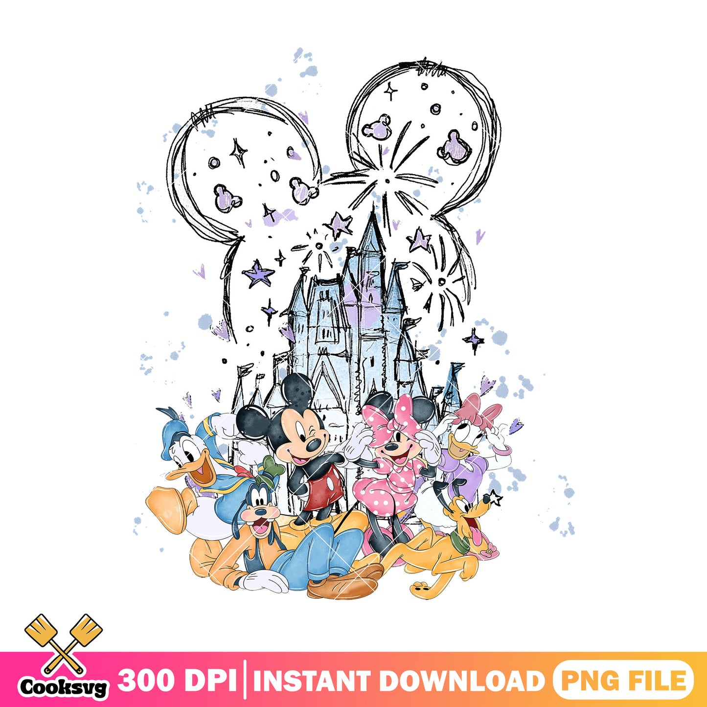 Mickey mouse disney design png, disney characters png, disney plus png