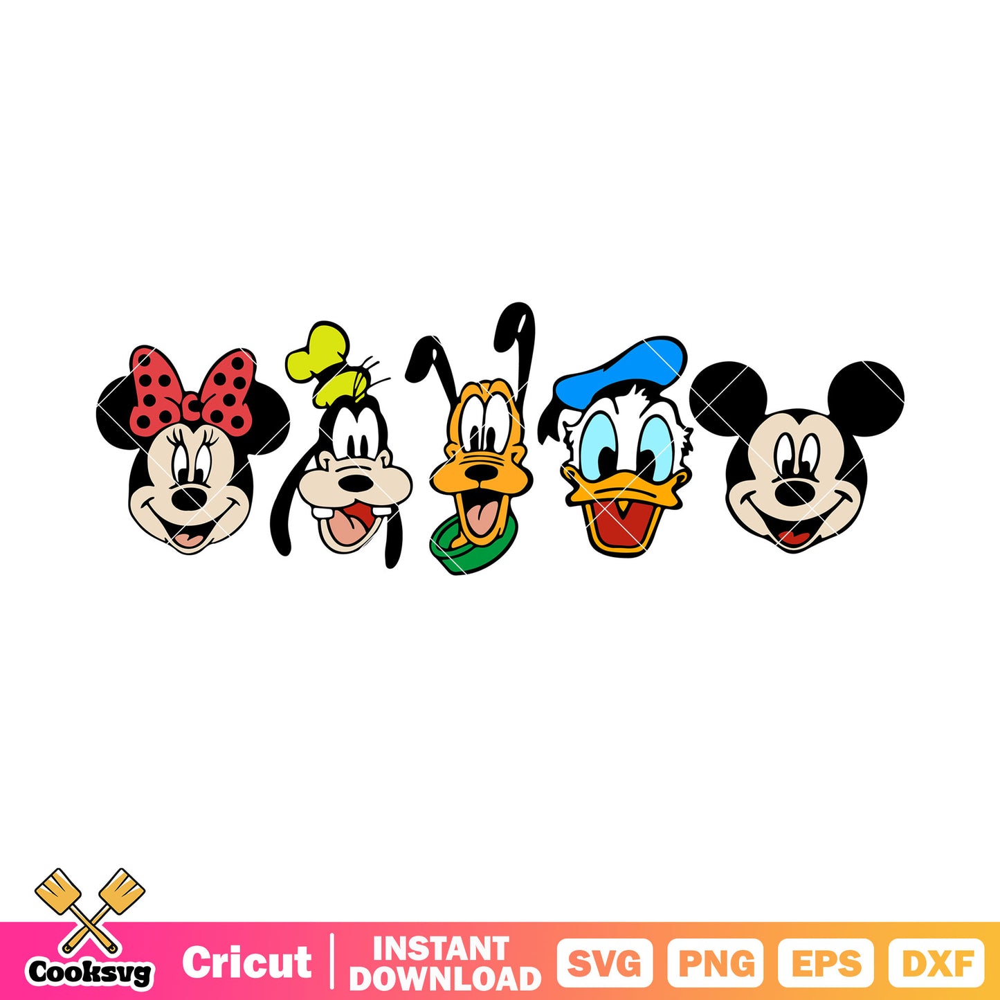 Mickey mouse head disney color svg, mickey mouse head svg, mickey friends svg