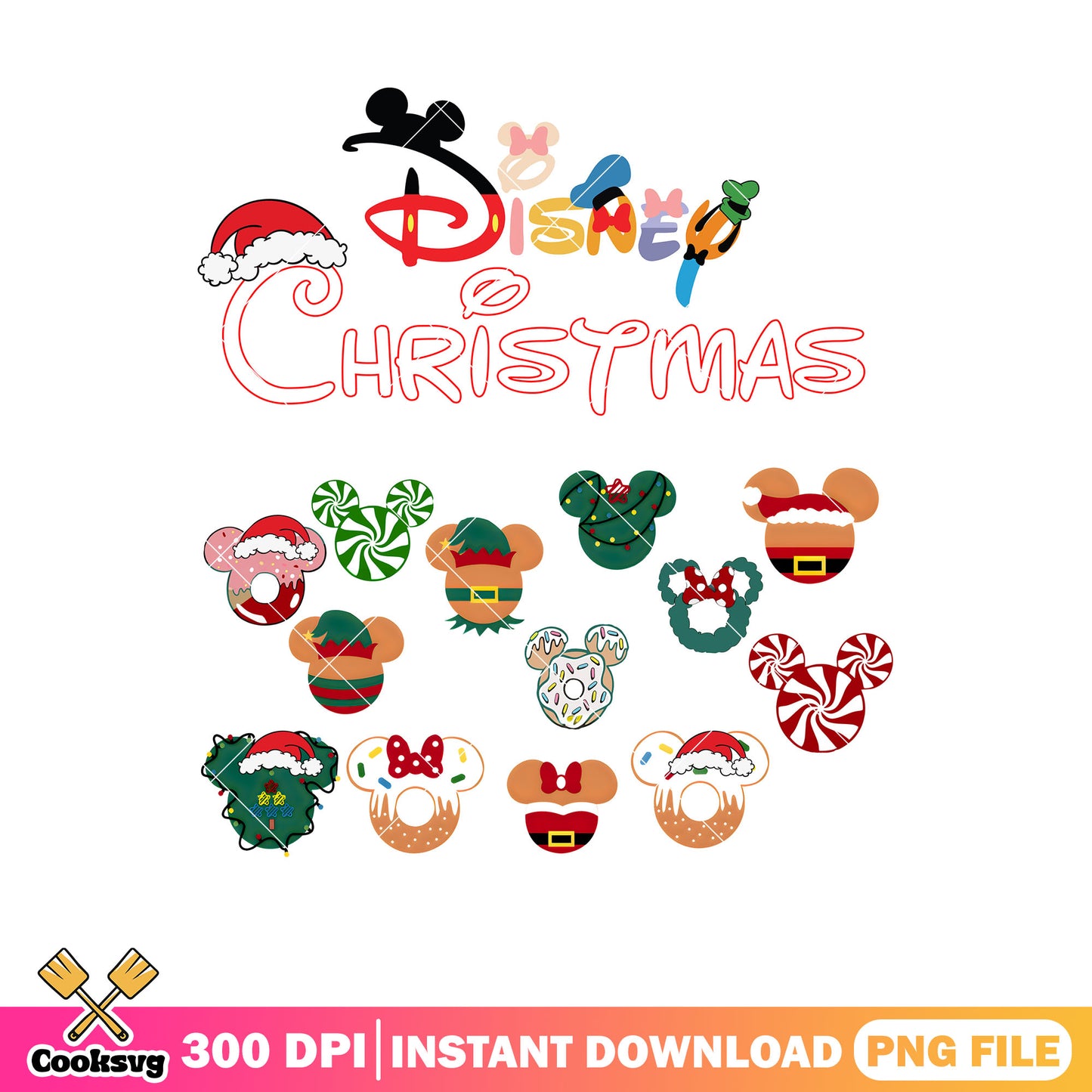 Mickey snacks head disney christmas png, disney christmas png