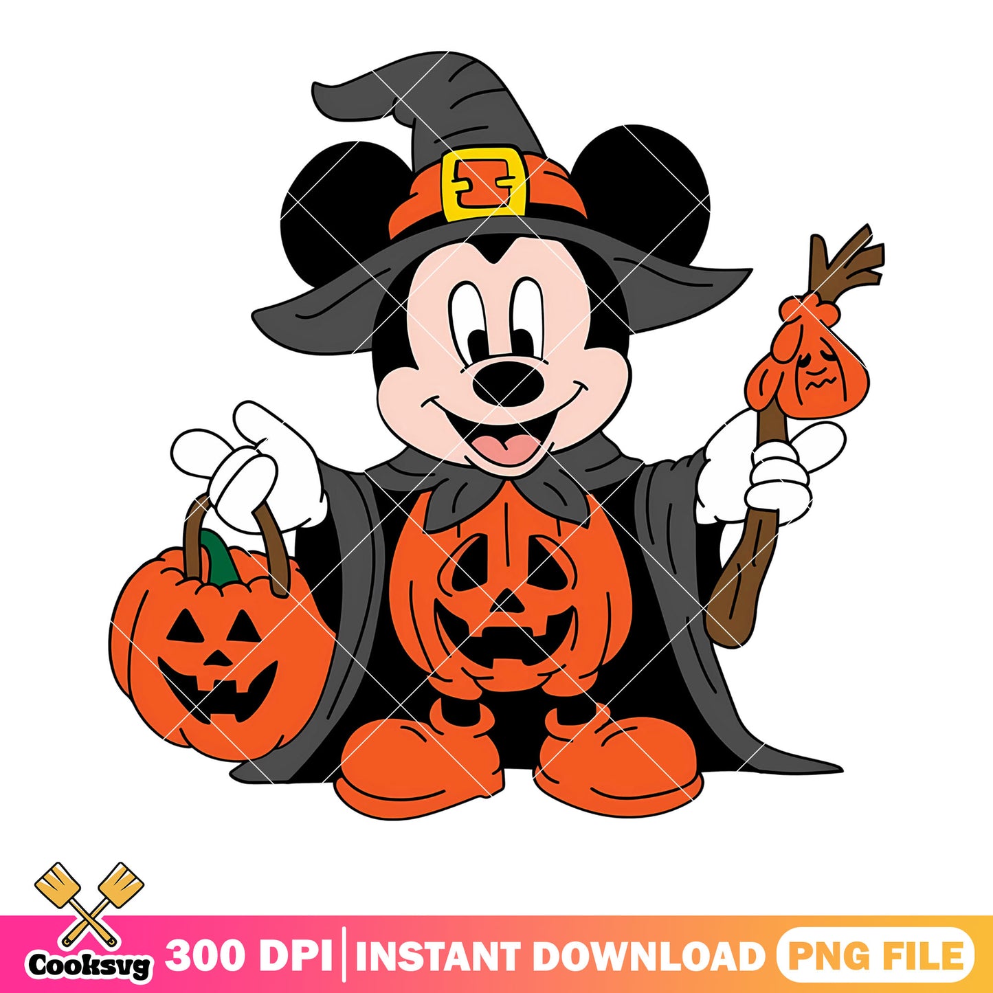 Mickey the witch png, jack o lantern png, disney halloween png