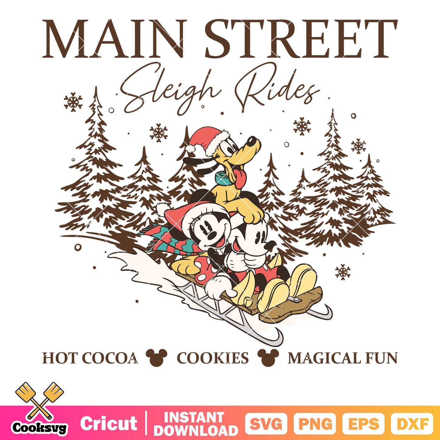 Mickey vintage christmas main street svg