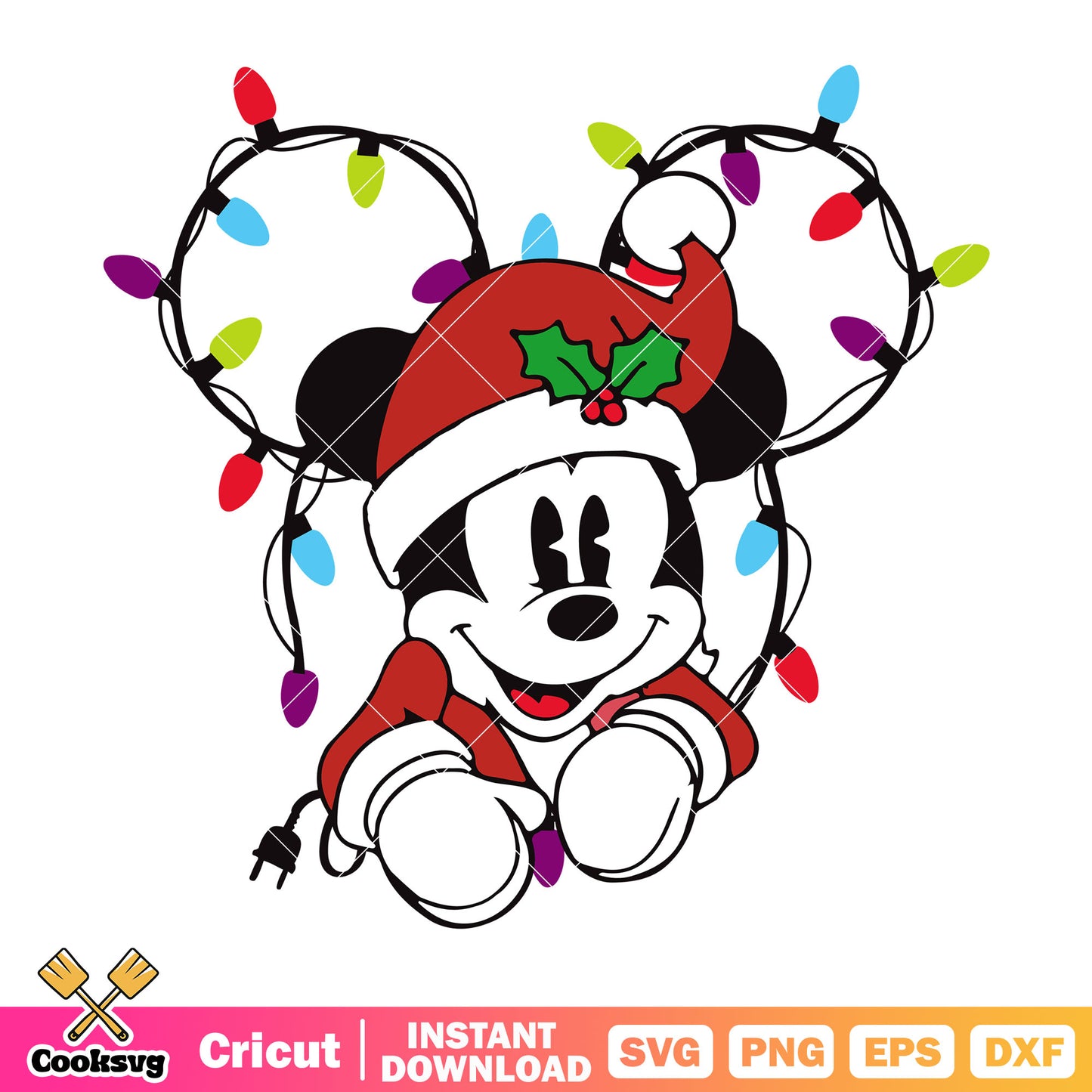 Mickey vintage head christmas svg
