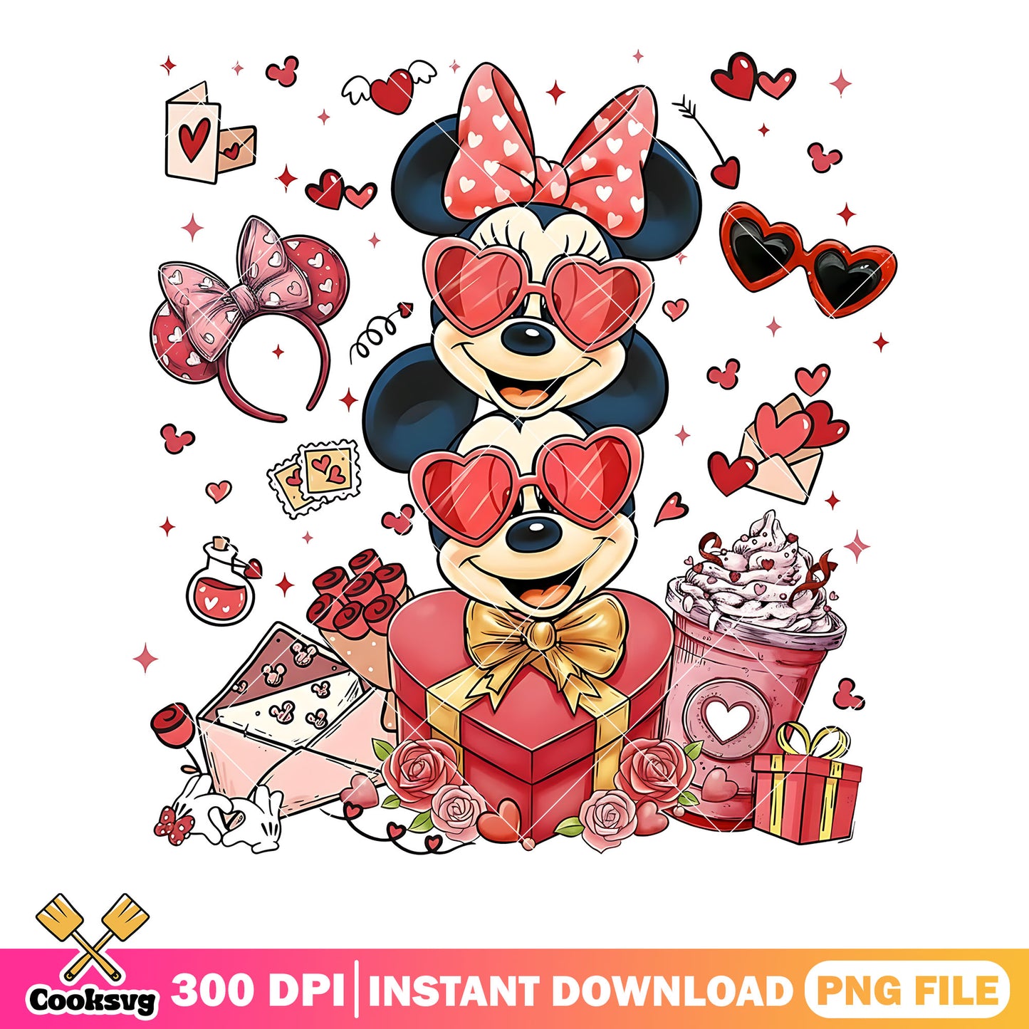 Micky and Minnie png, disney couples png, valentine day png