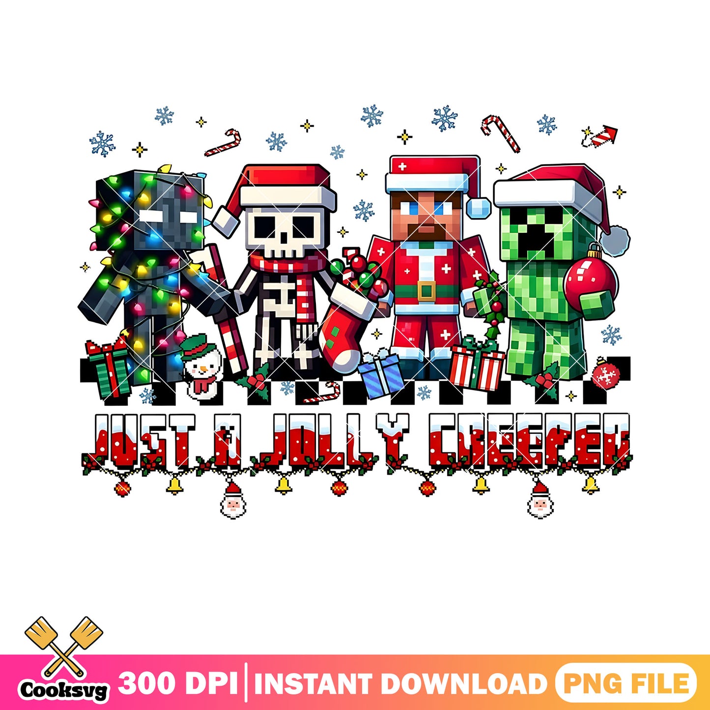 Minecraft character christmas png, merry christmas png, steve png