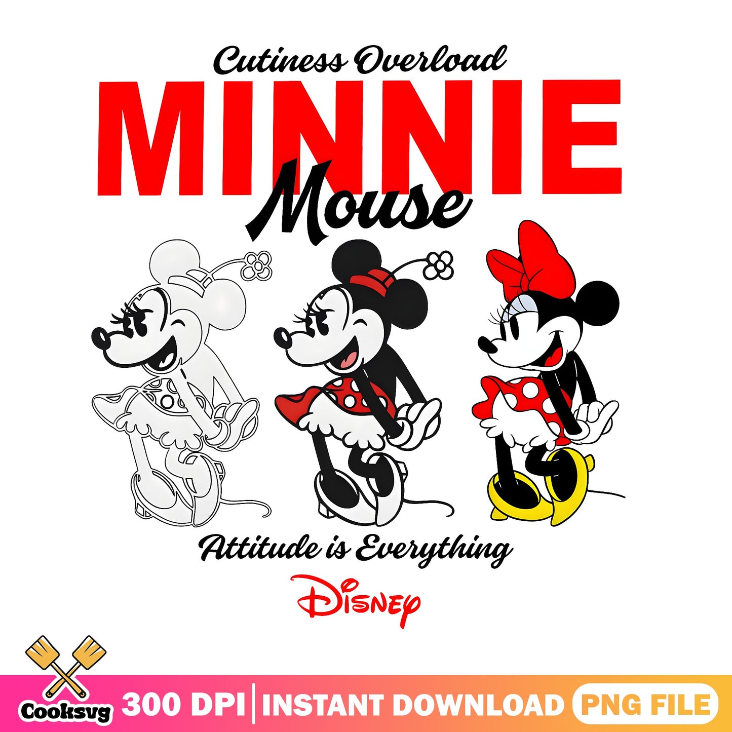 Minnie Mouse Cuteness Overload PNG, Disney PNG, Mickey Mouse PNG
