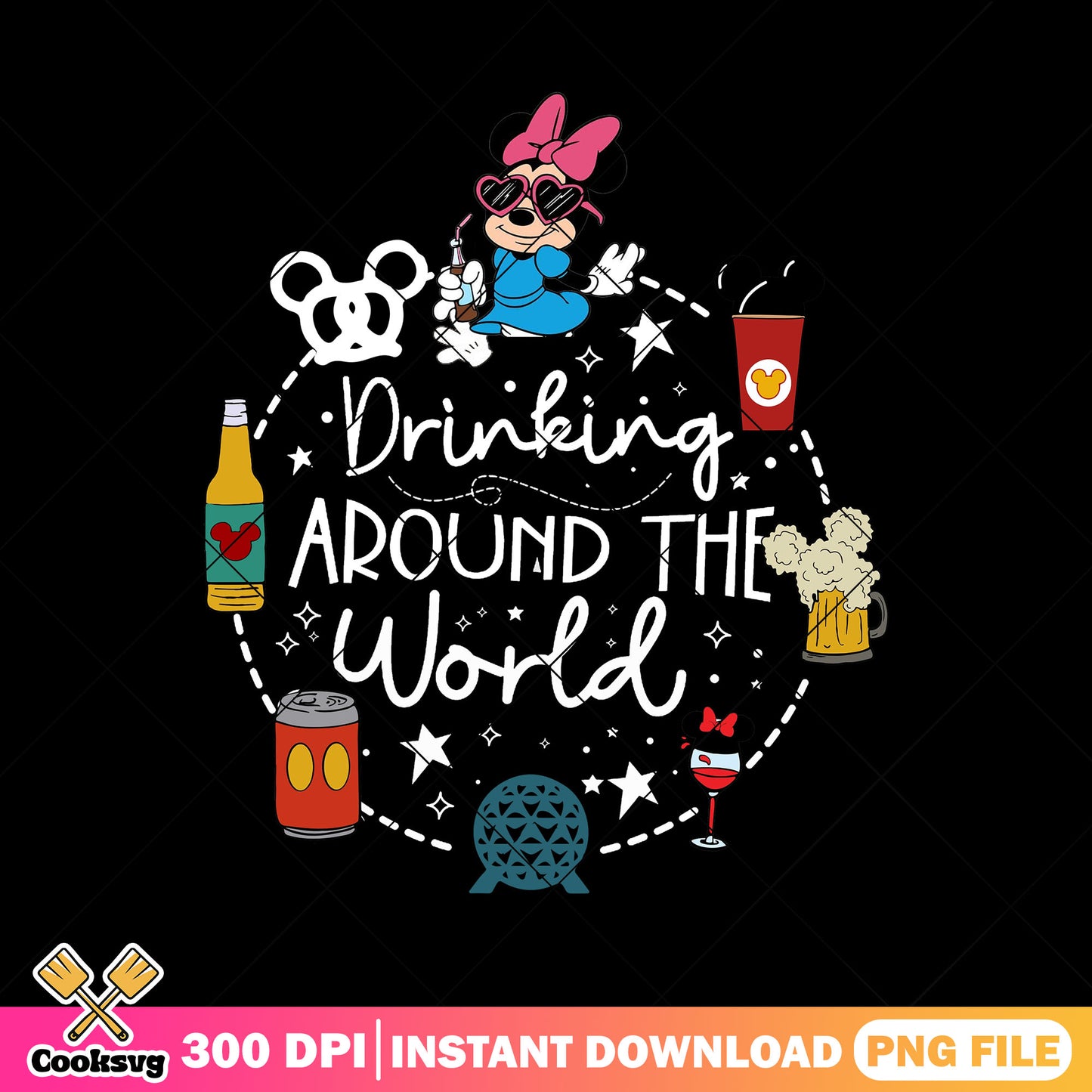 Minnie drink world png, minnie mouse png, disney land png