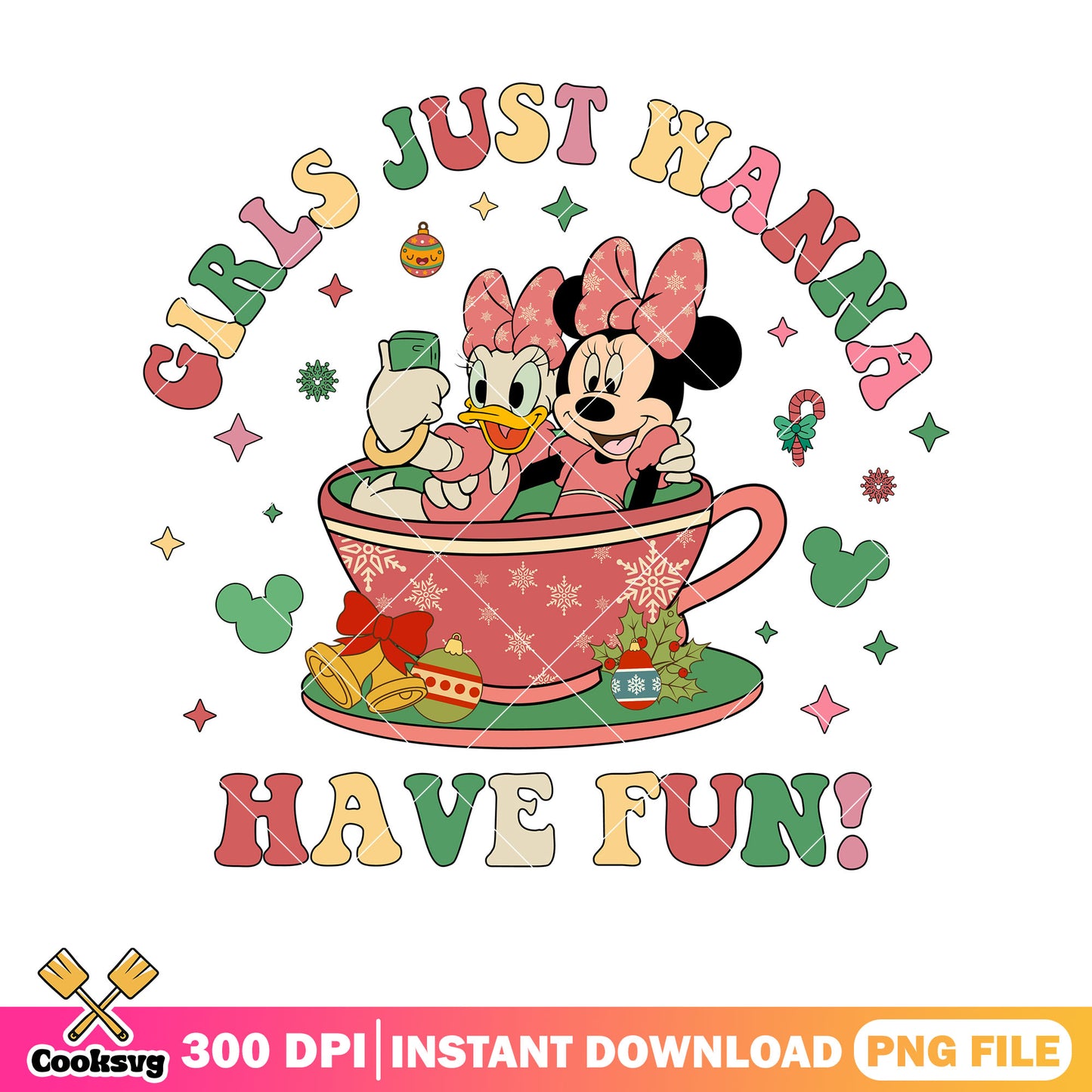 Minnie friends girl just wanna have fun png