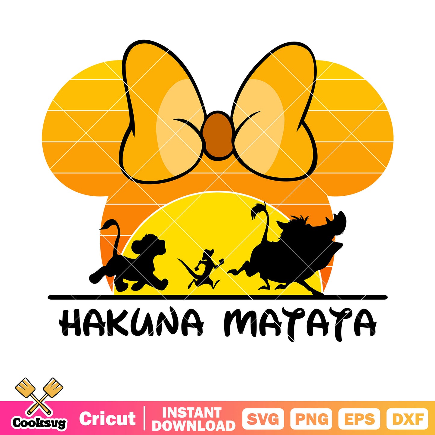 Minnie hakuma matata silhouette svg, hakuma matata svg, disney lion king svg