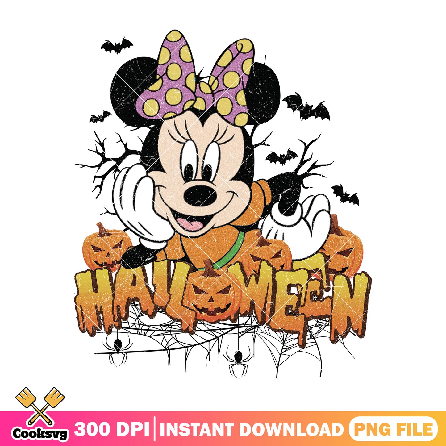 Minnie halloween art png, mickey mouse halloween png, minnie mouse png