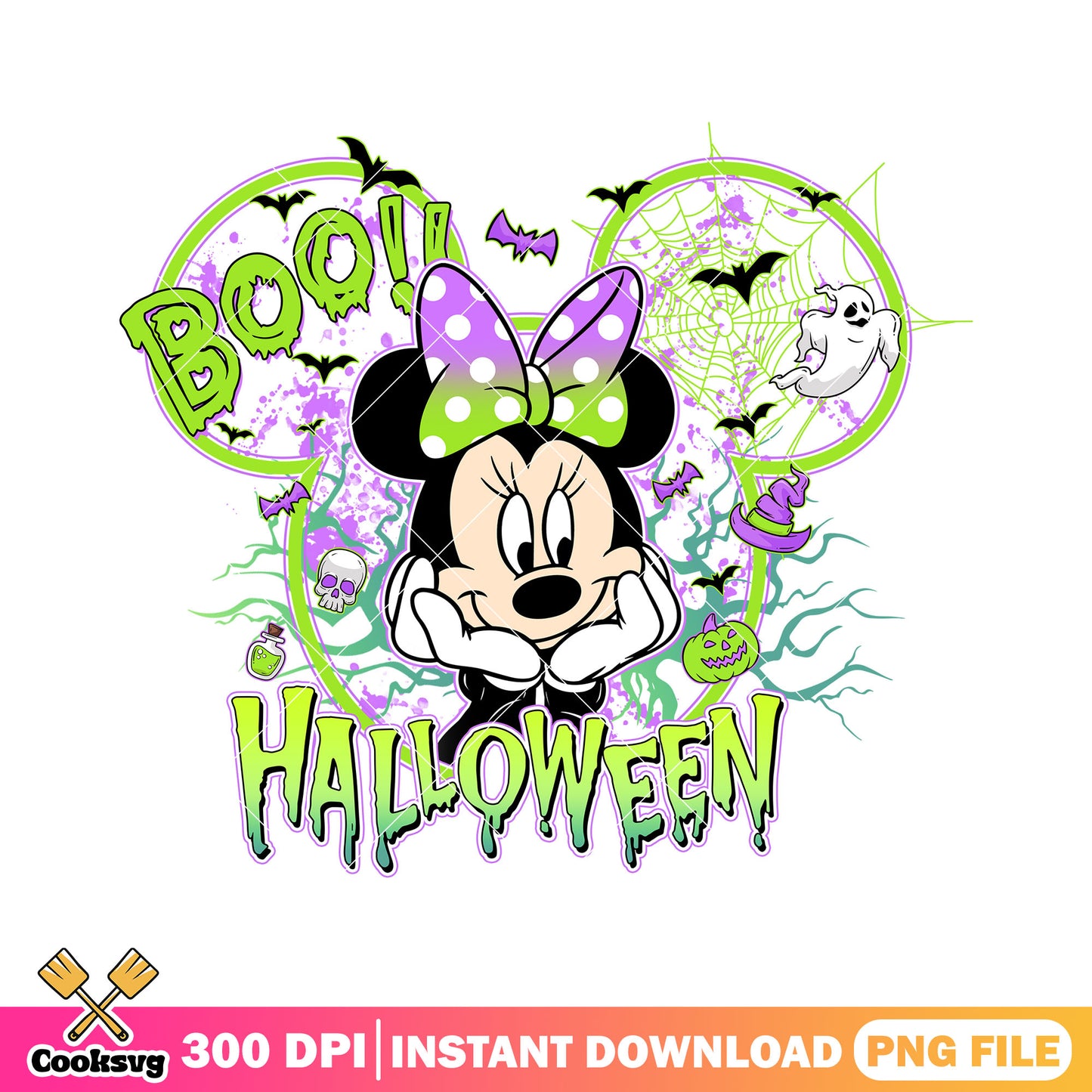 Minnie halloween design png, minnie halloween png, disney minnie png