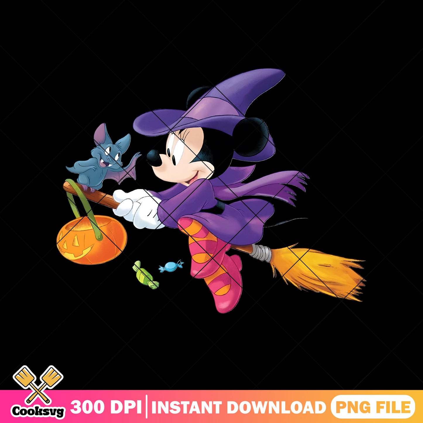 Minnie witch pumpkin png, minnie halloween png, witch minnie png
