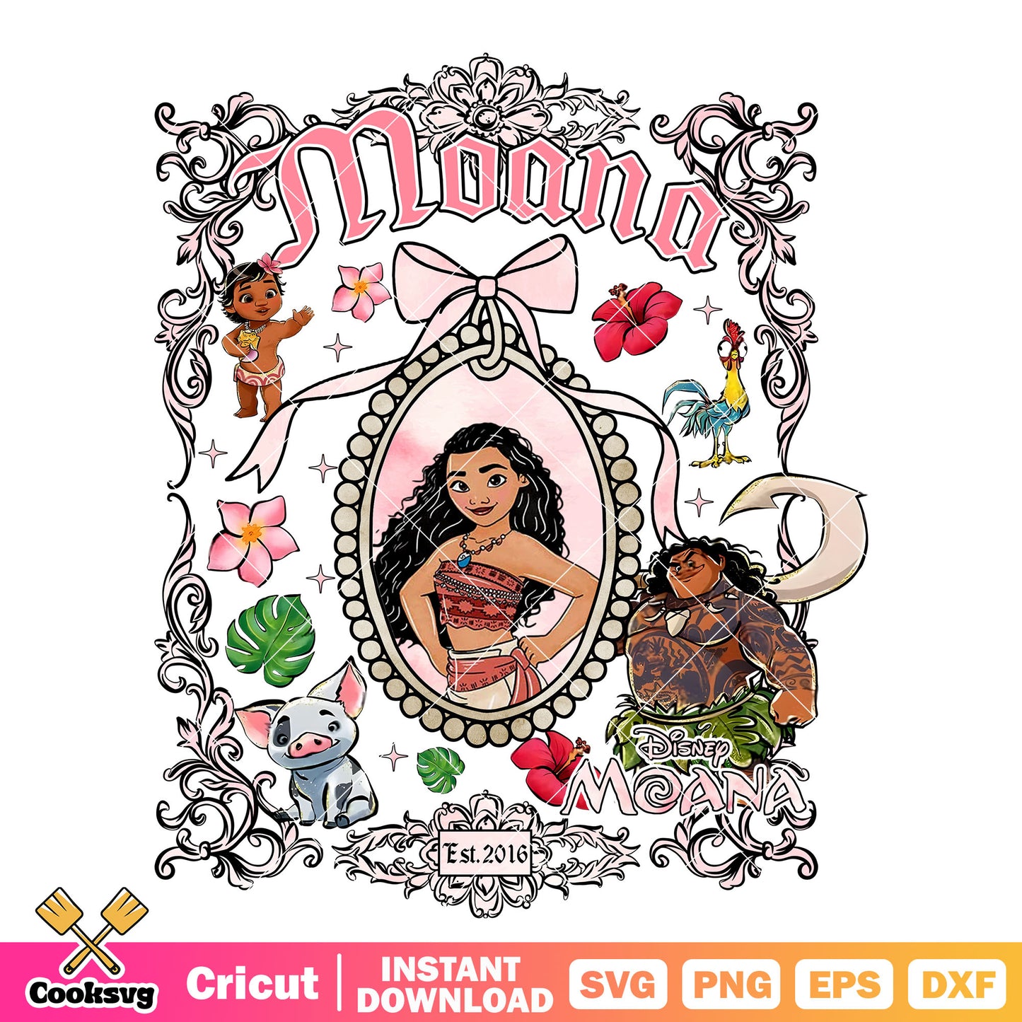 Moana the princess bow tie mirror png, disney princess moana png